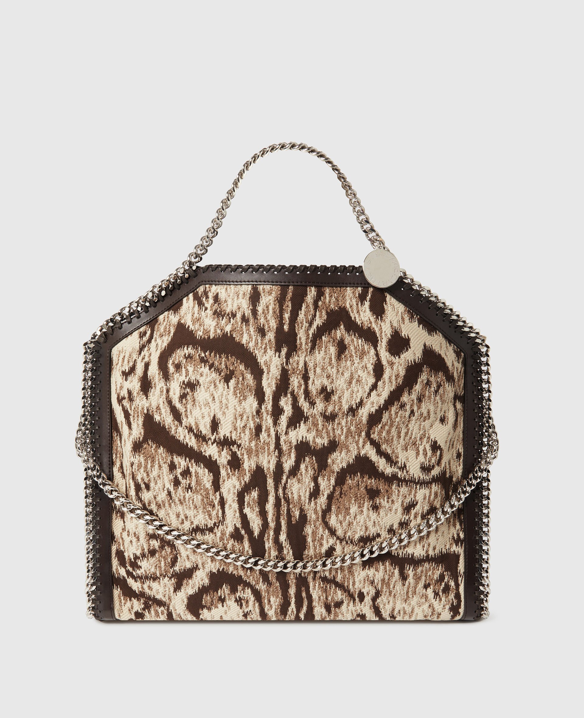 Cabas &agrave; rabat l&eacute;opard nuage Falabella-Marron-medium