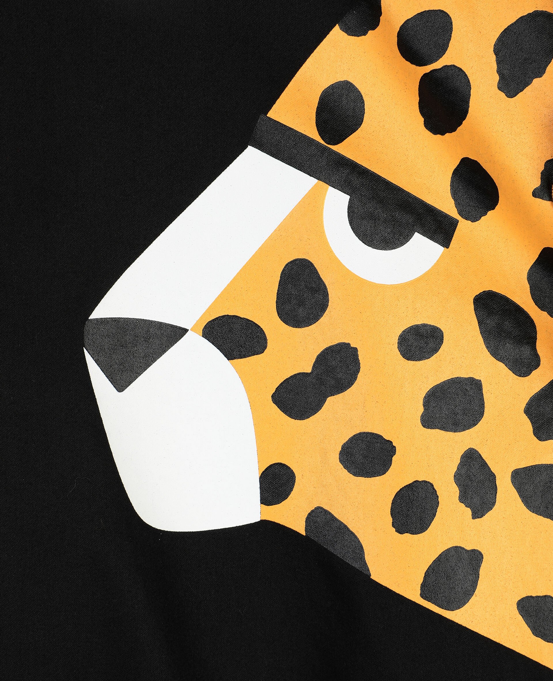 Cheetah Cotton Dress-Black-large image number 1