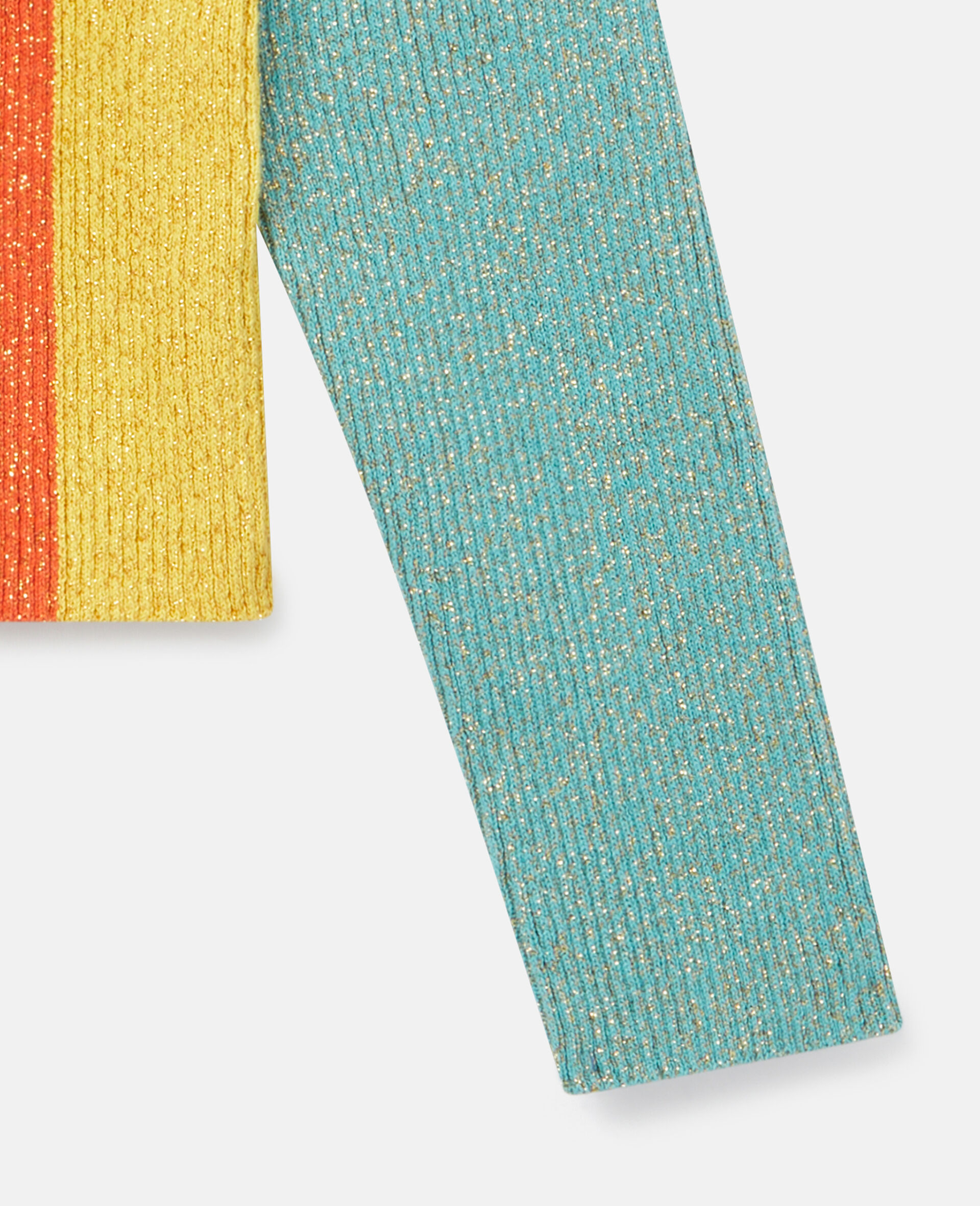 Rainbow Striped Glitter Knit Jumper-Multicoloured-large image number 3