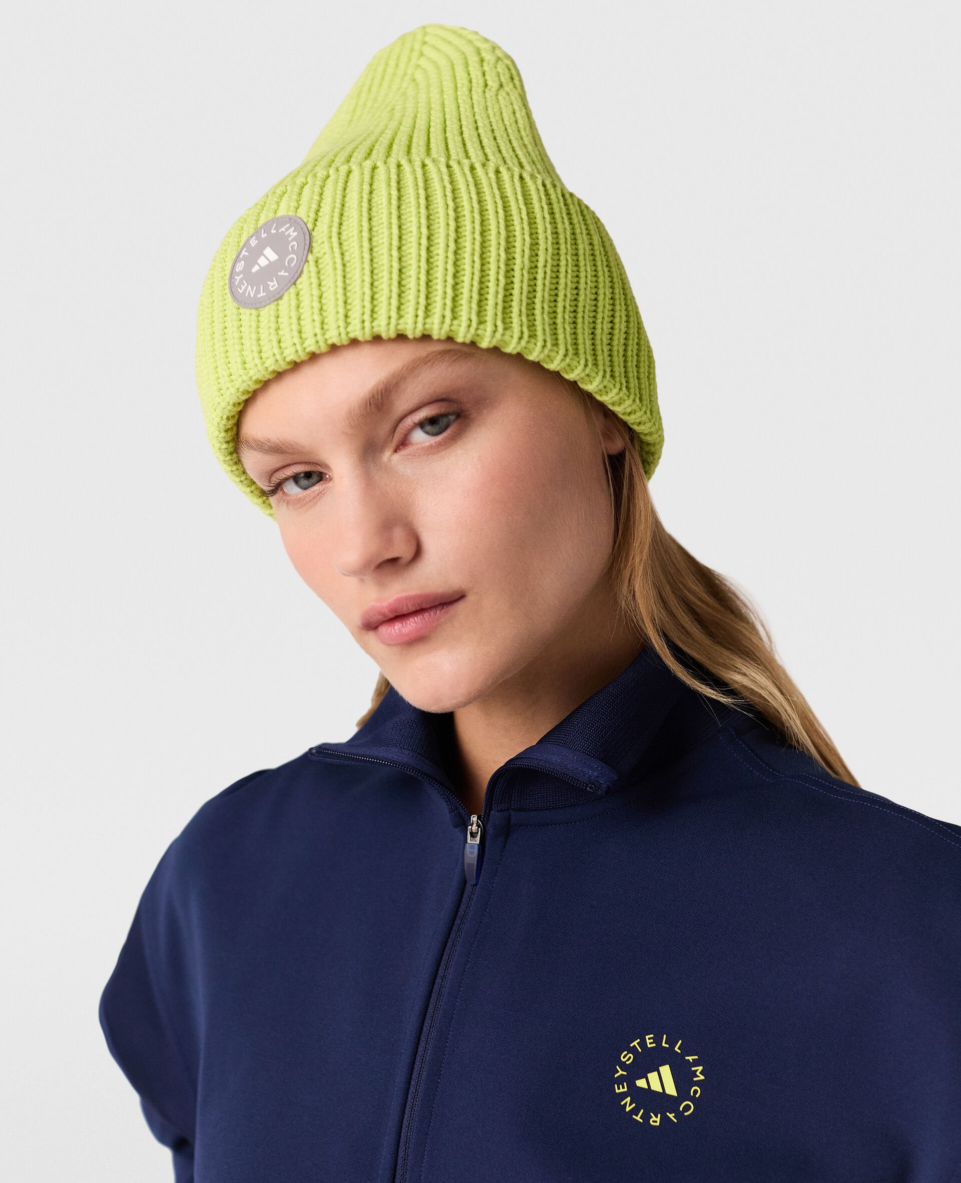 Bonnet cotele avec logo-Jaune-model