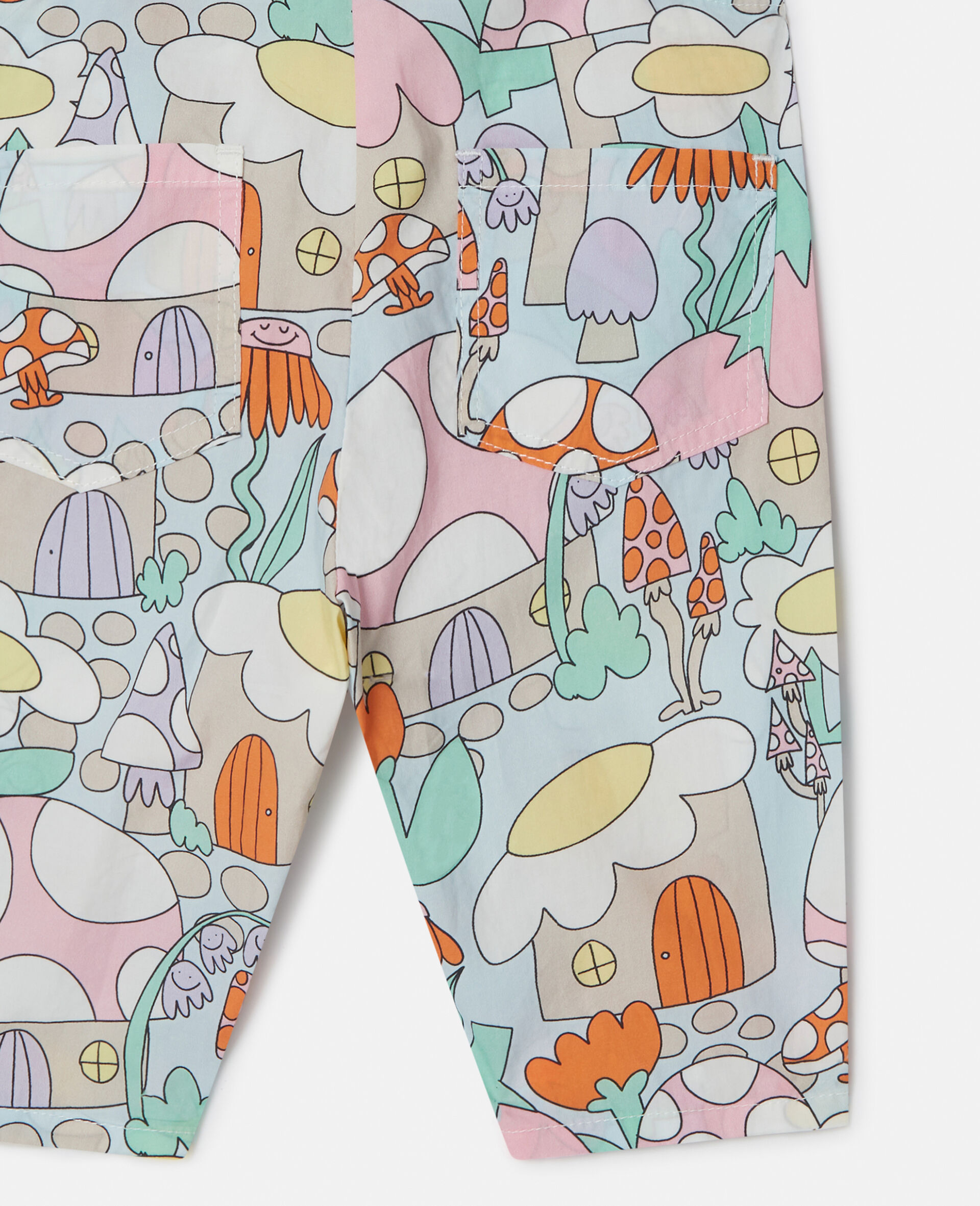 Jeanslatzhose mit Woodland-Print -Blau-large image number 3