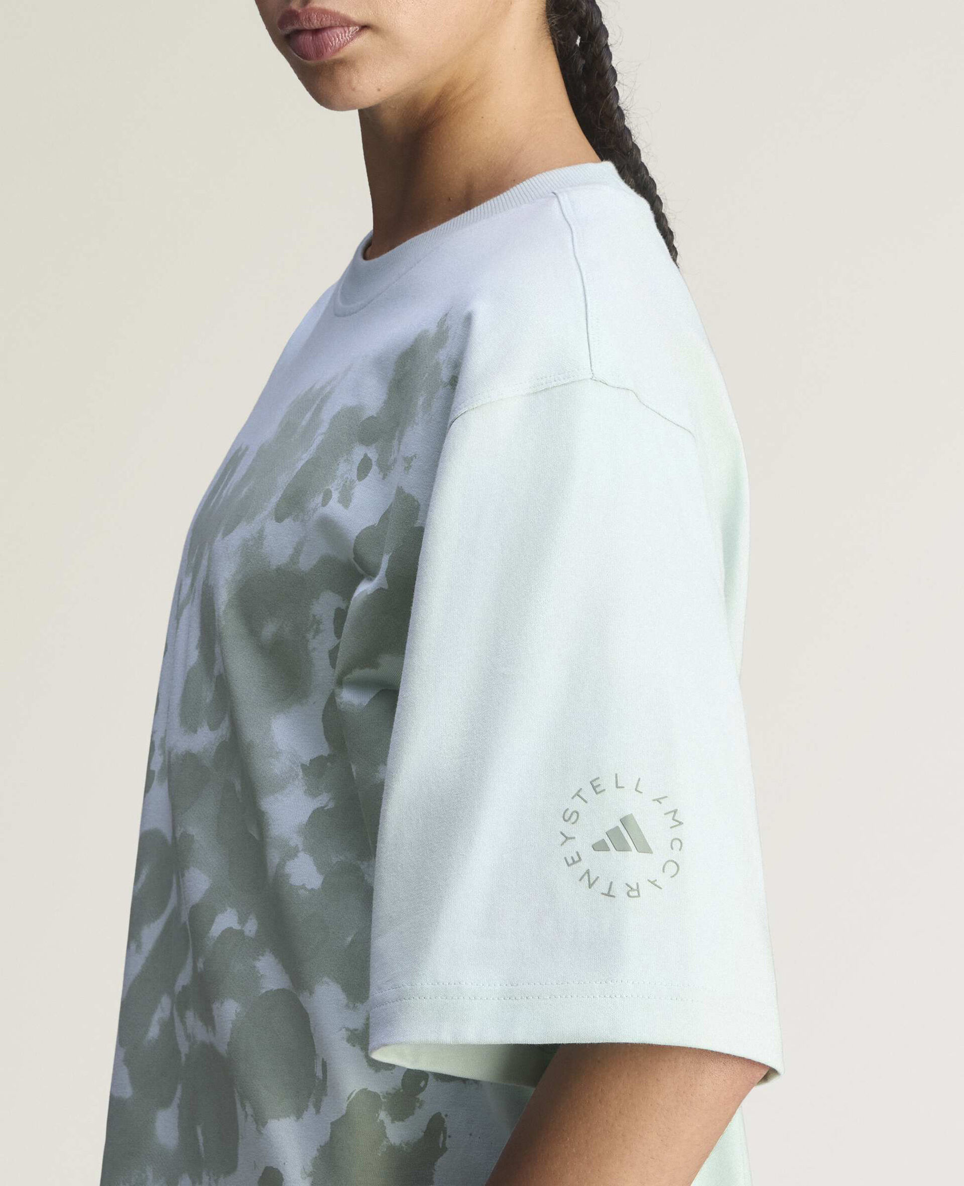 LogoOversized Leopard Print T-Shirt-Green-large image number 2