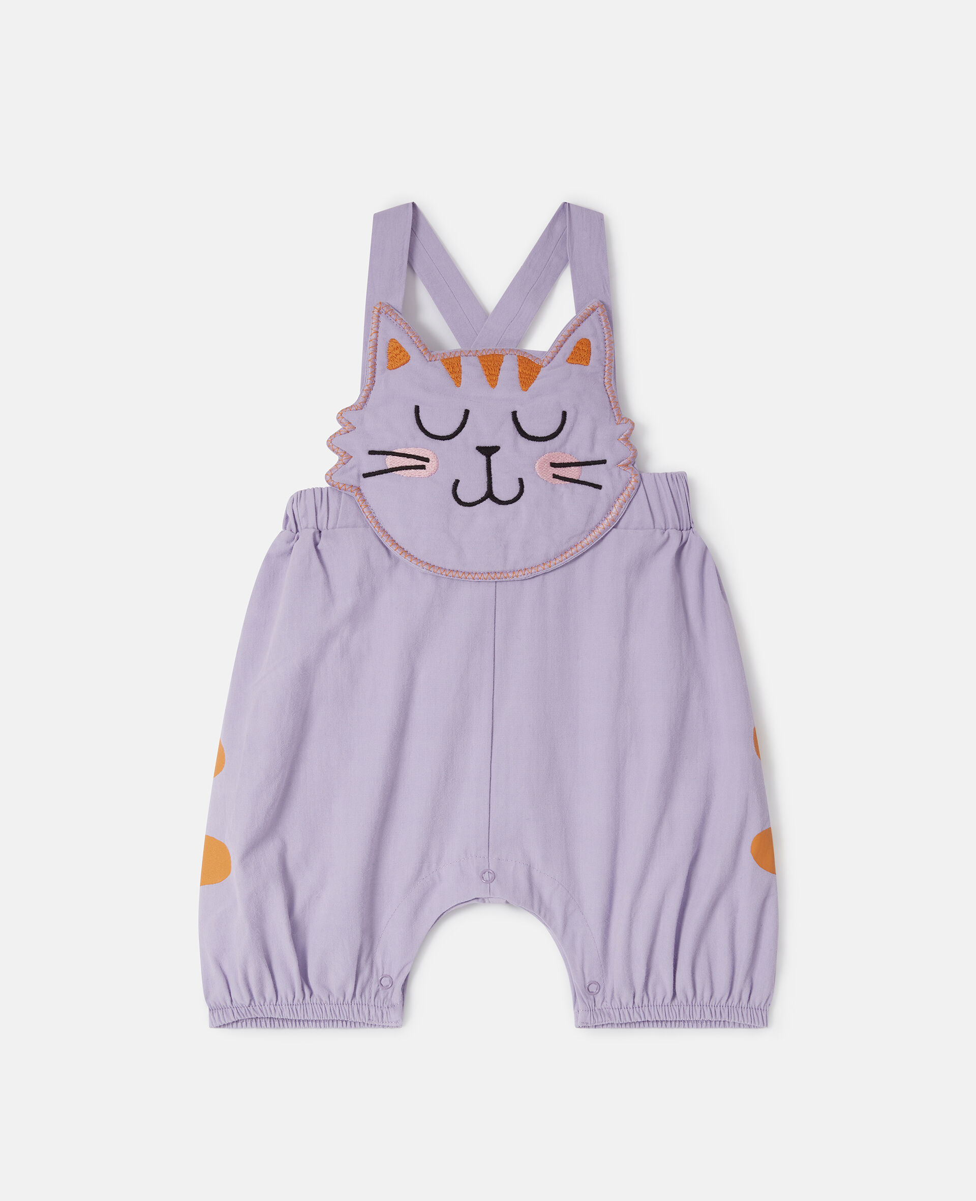 Cat Graphic Dungarees-Purple-large image number 0