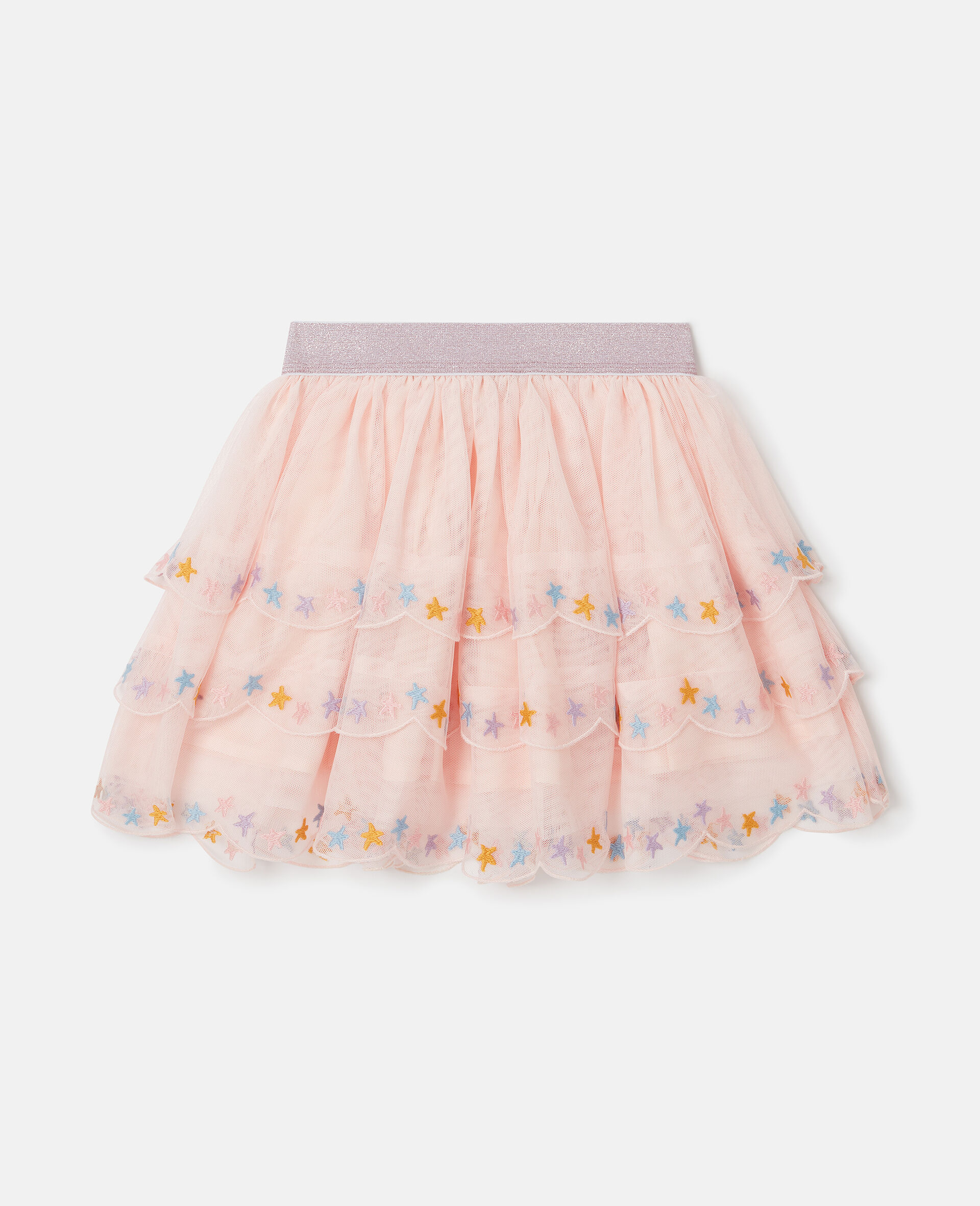 Tiered Tulle Skirt-Pink-medium