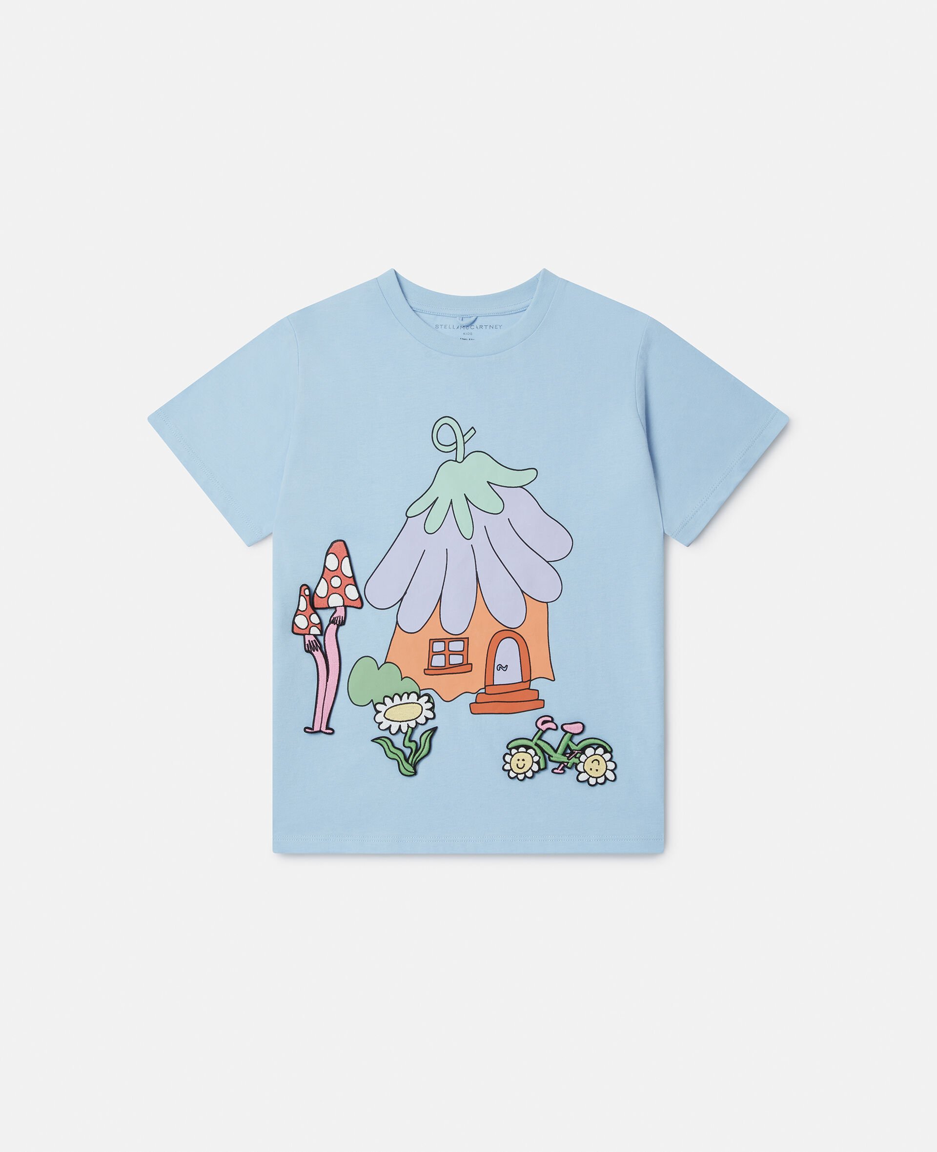 Woodland Friends Crewneck T-Shirt-Blue-medium