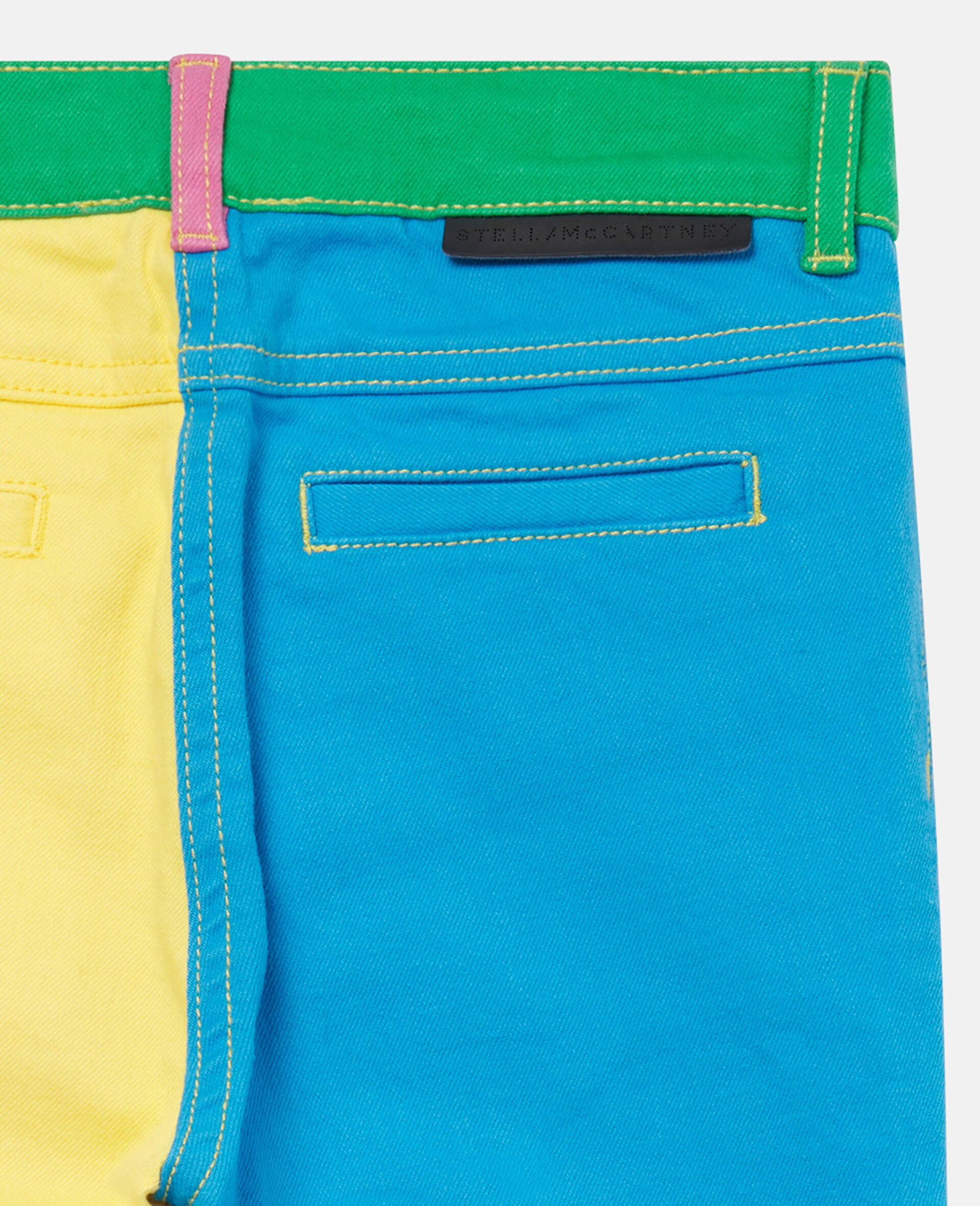 Colourblock Gabardine Cropped Flared Trousers-Multicoloured-large image number 3