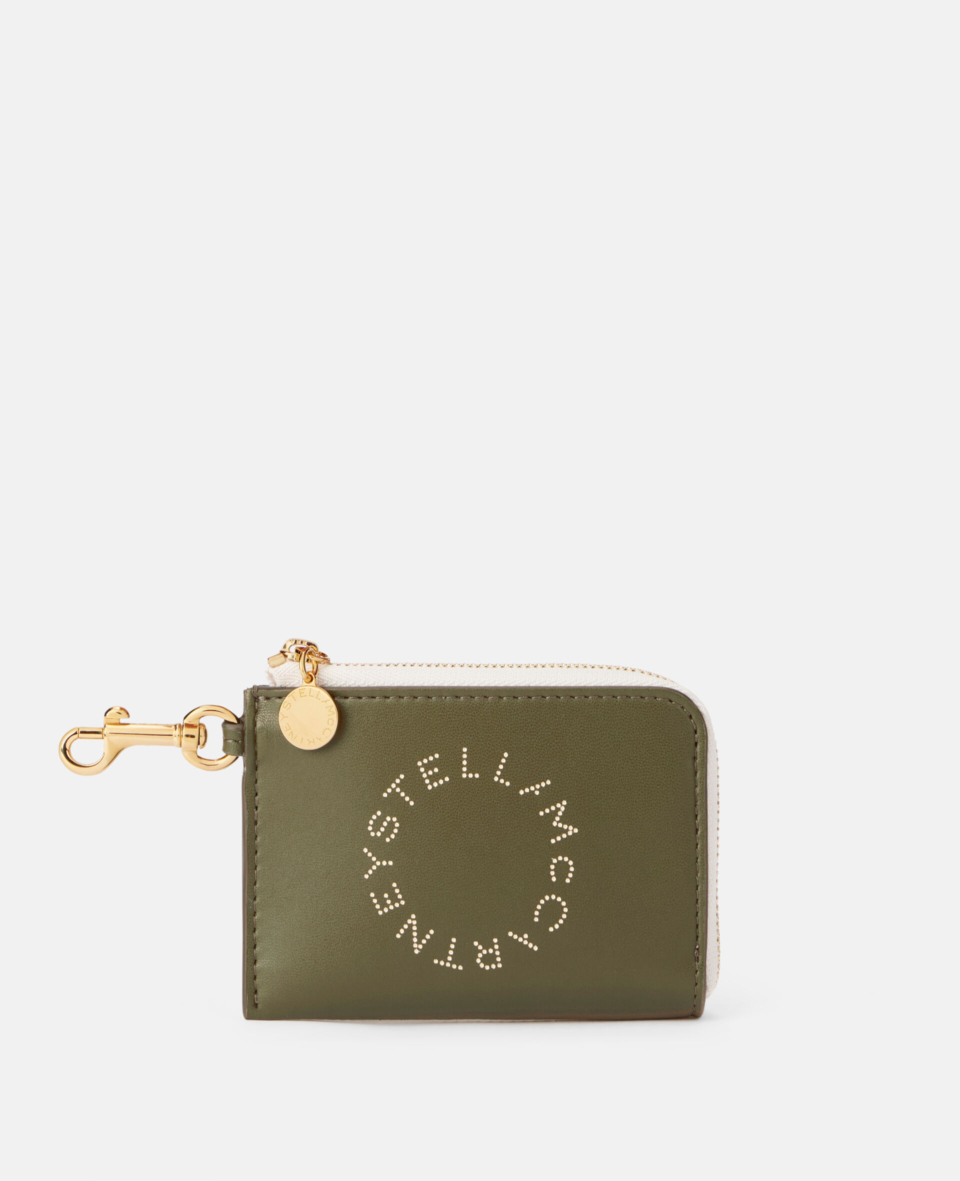 Porte cartes zippe avec logo-Vert-large image number 0