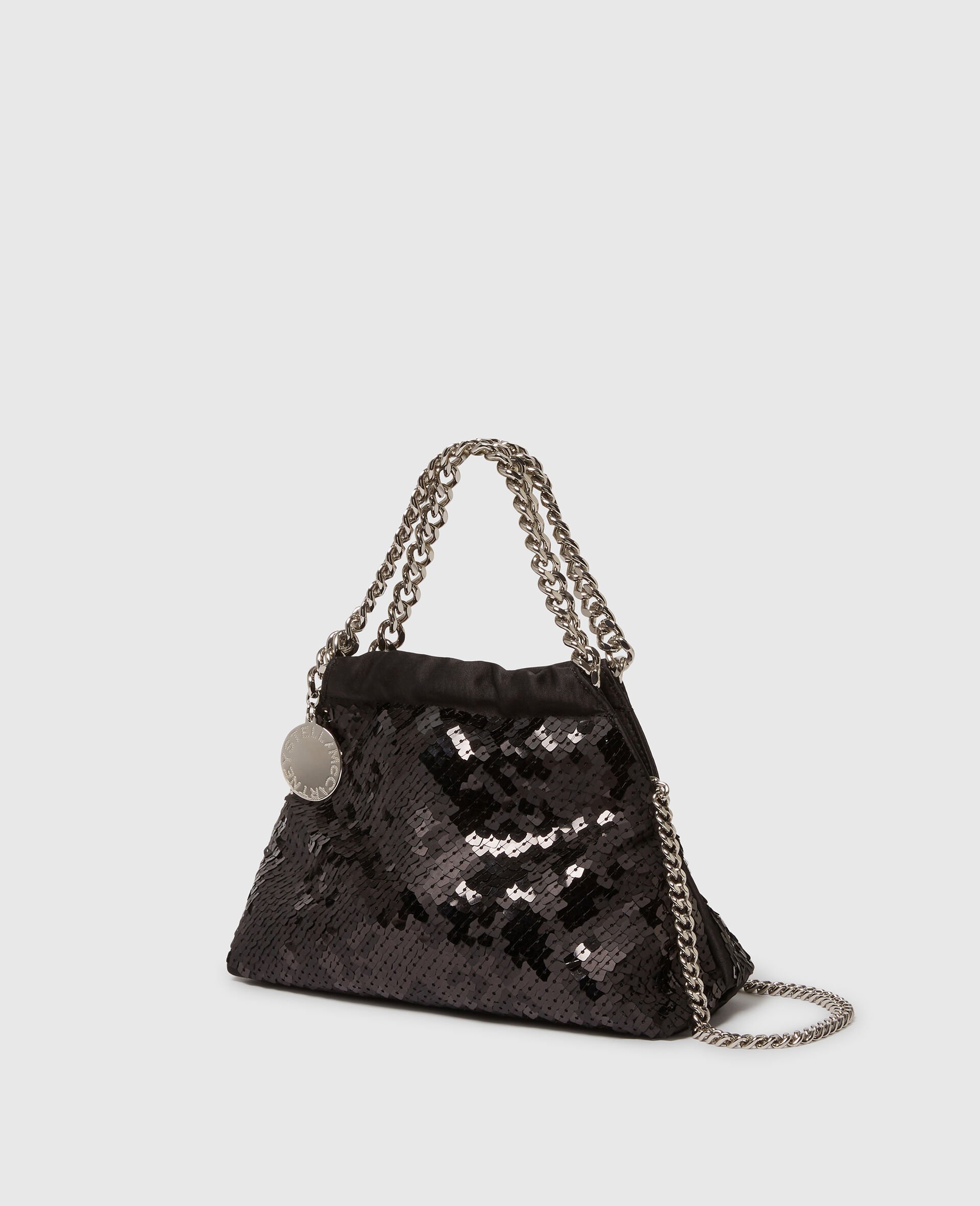 Falabella Sequin Drawstring Crossbody Bag-Black-large image number 2
