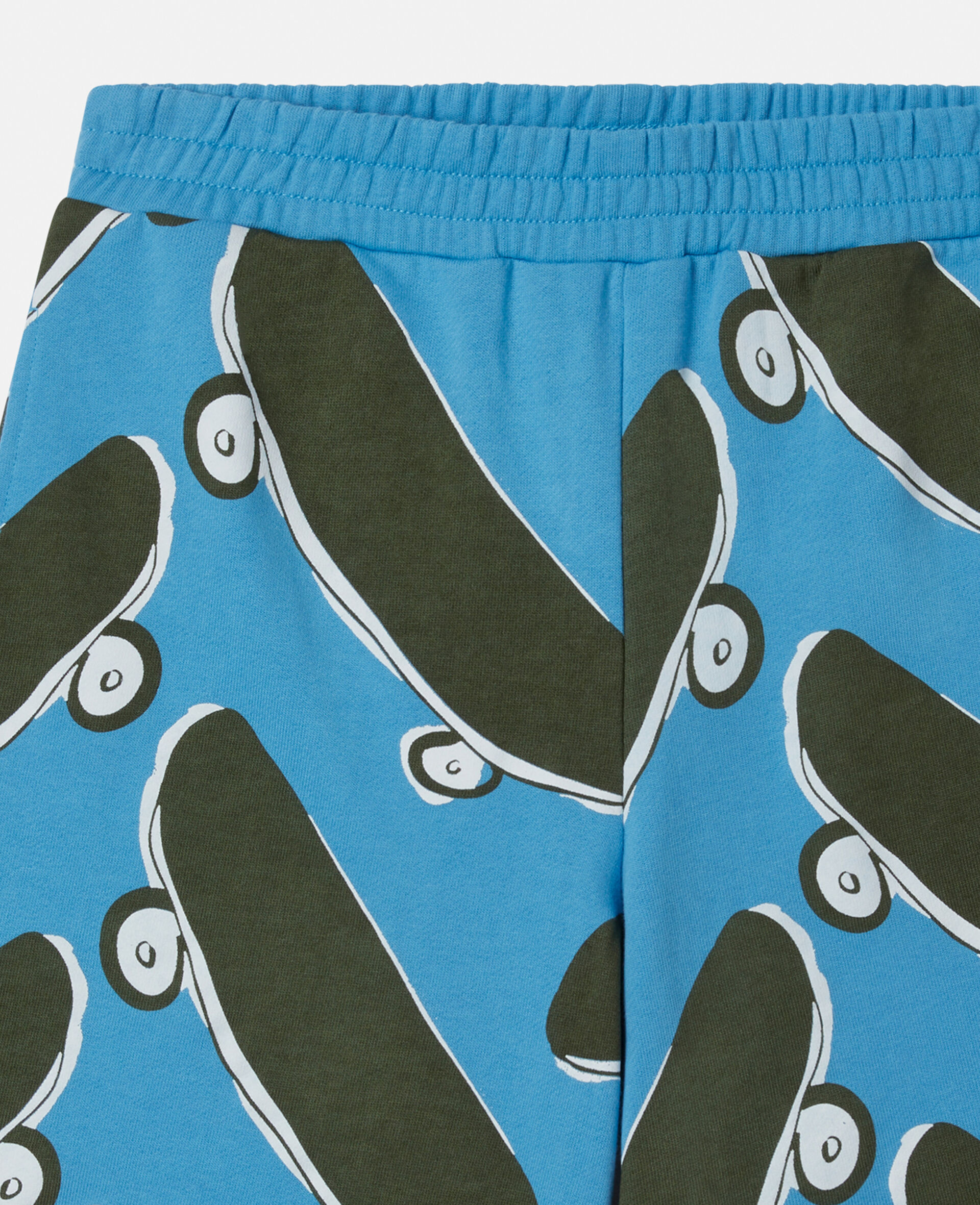 Skateboard Print Shorts-Blue-large Skateboard Print Shorts-Blue-large image number 1