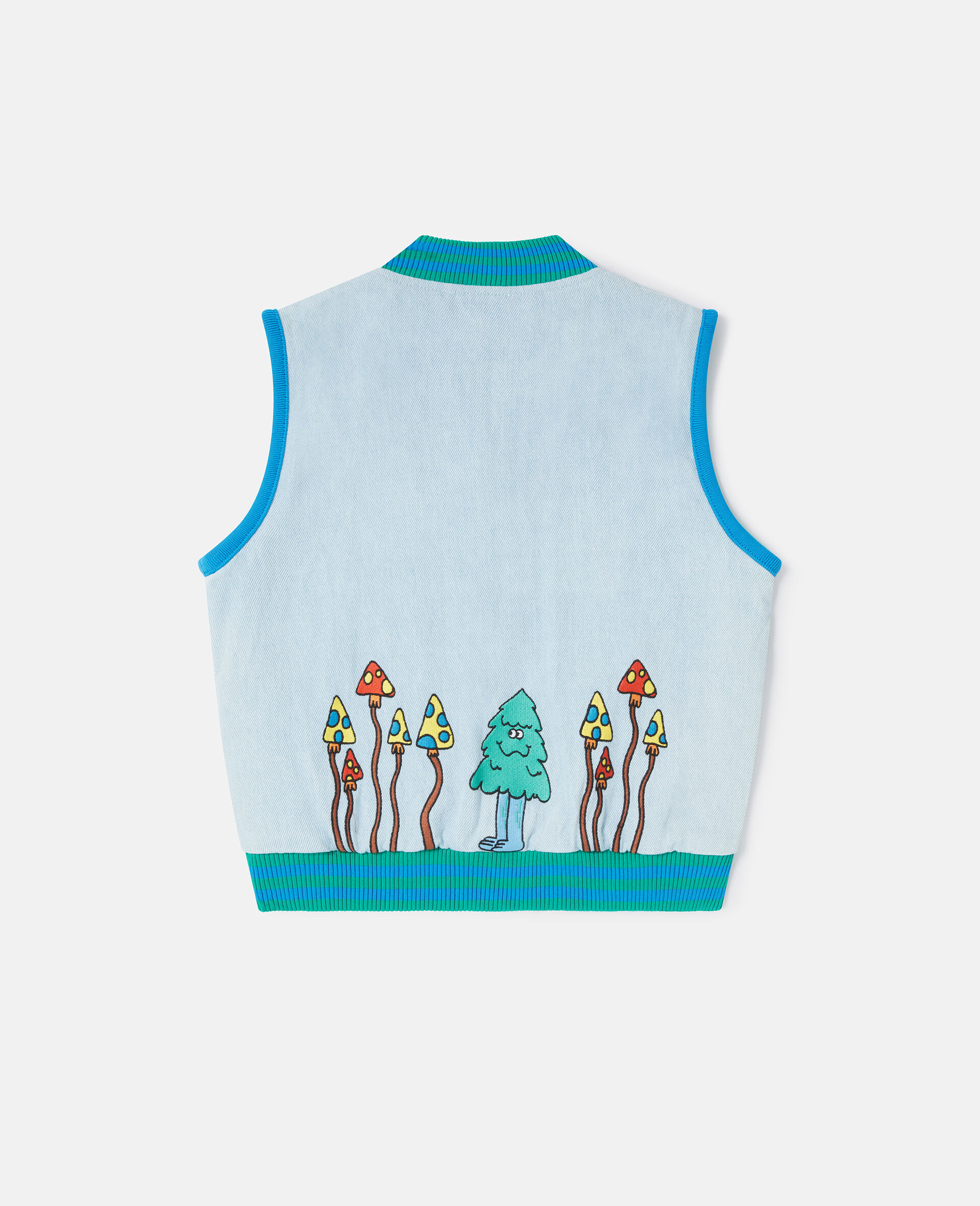 Woodland Friends Sleeveless Jacket-Blue-large image number 2