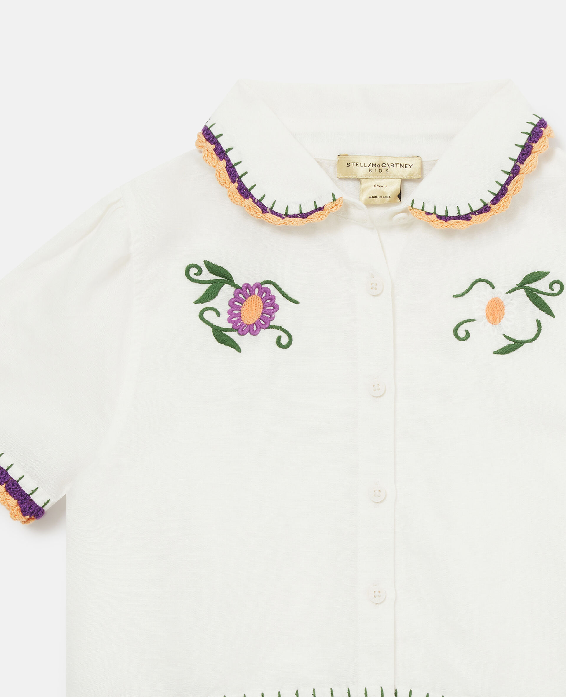 Embroidered Polo Shirt-White-medium