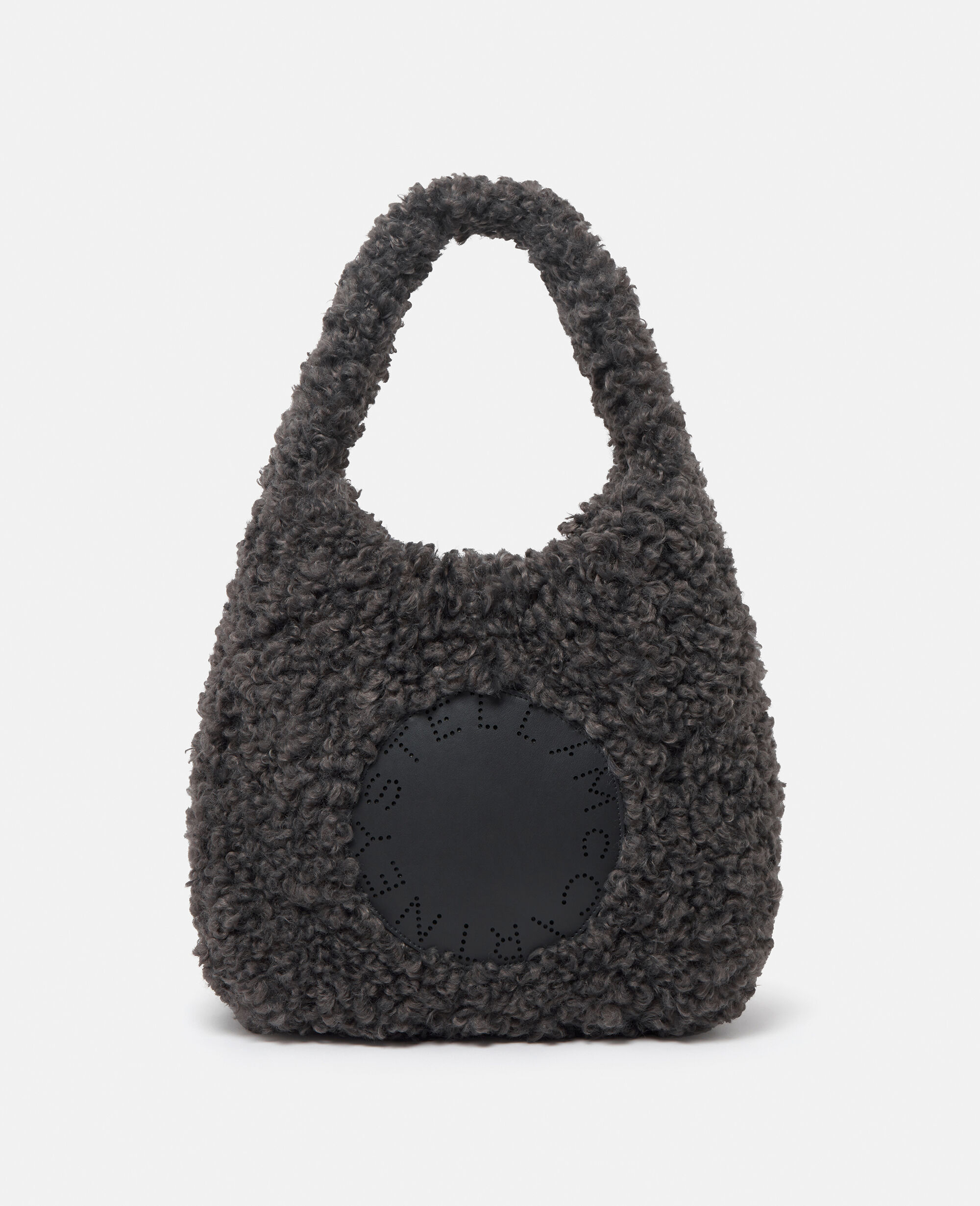 Stella McCartney ロゴ プラッシュテディ ラージ トートバッグ Women チャコールグレー ロゴ プラッシュテディ ホーボー ラージ