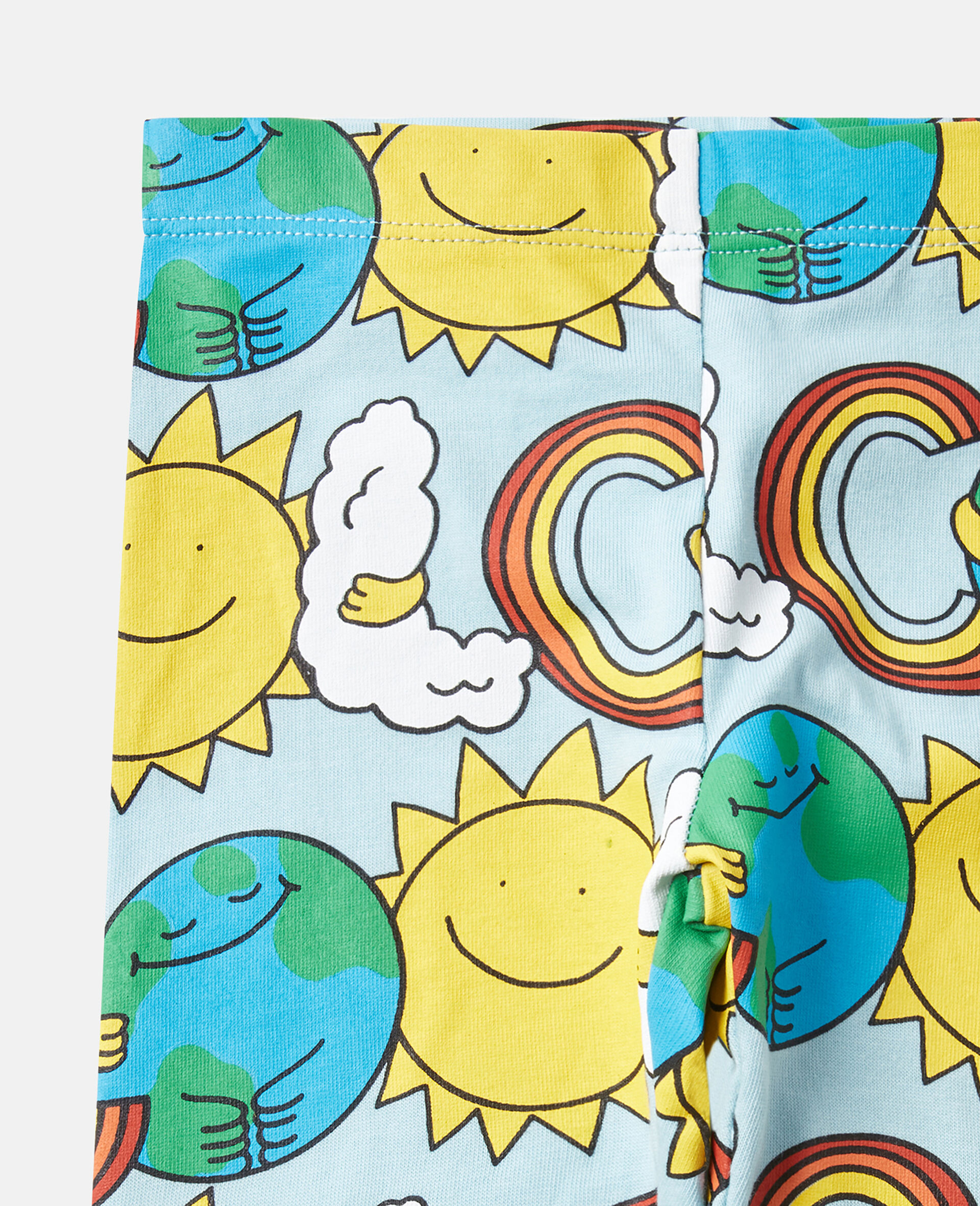 Earth Friends Print Leggings-Blue-large image number 1