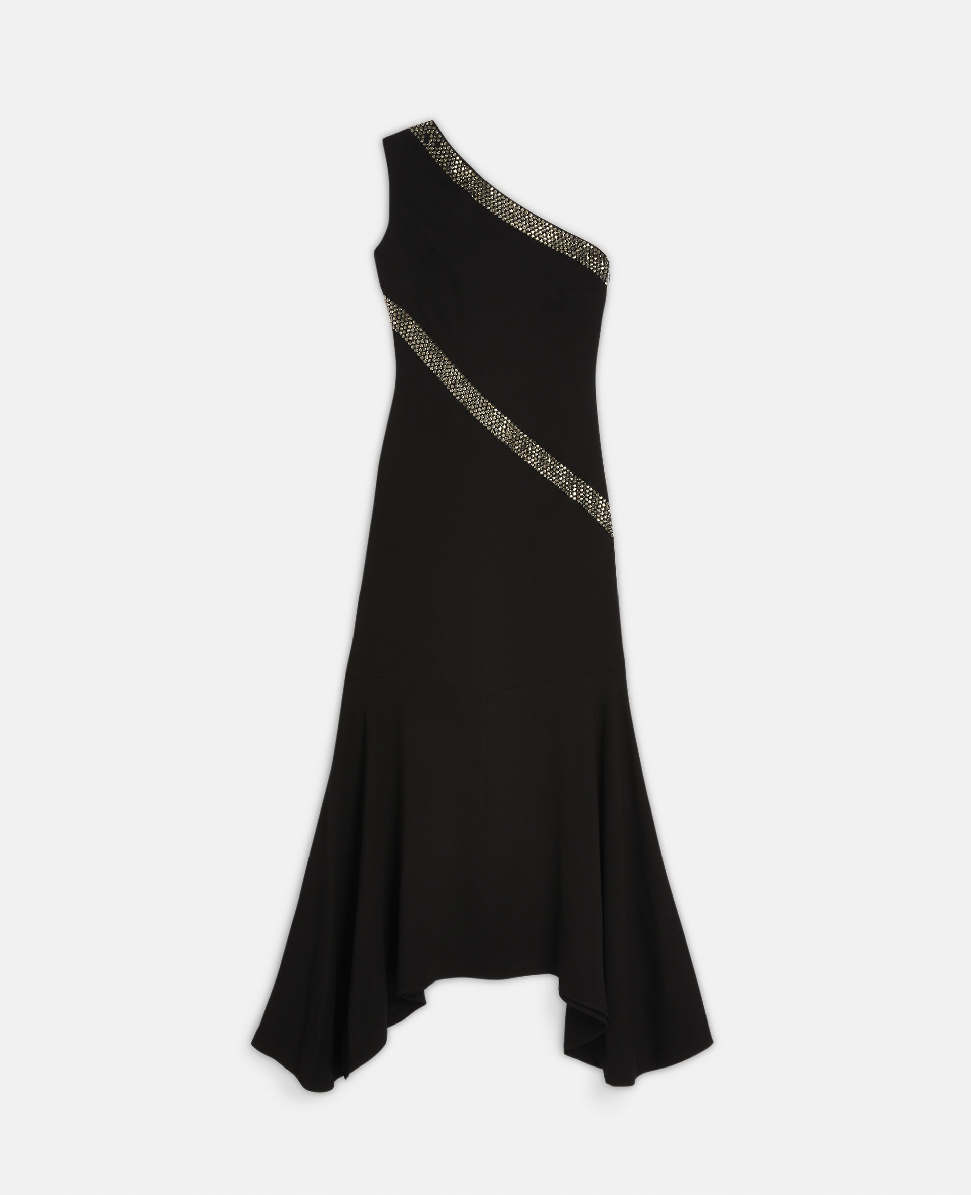 One Shoulder Sable Dress-Black-large image number 0