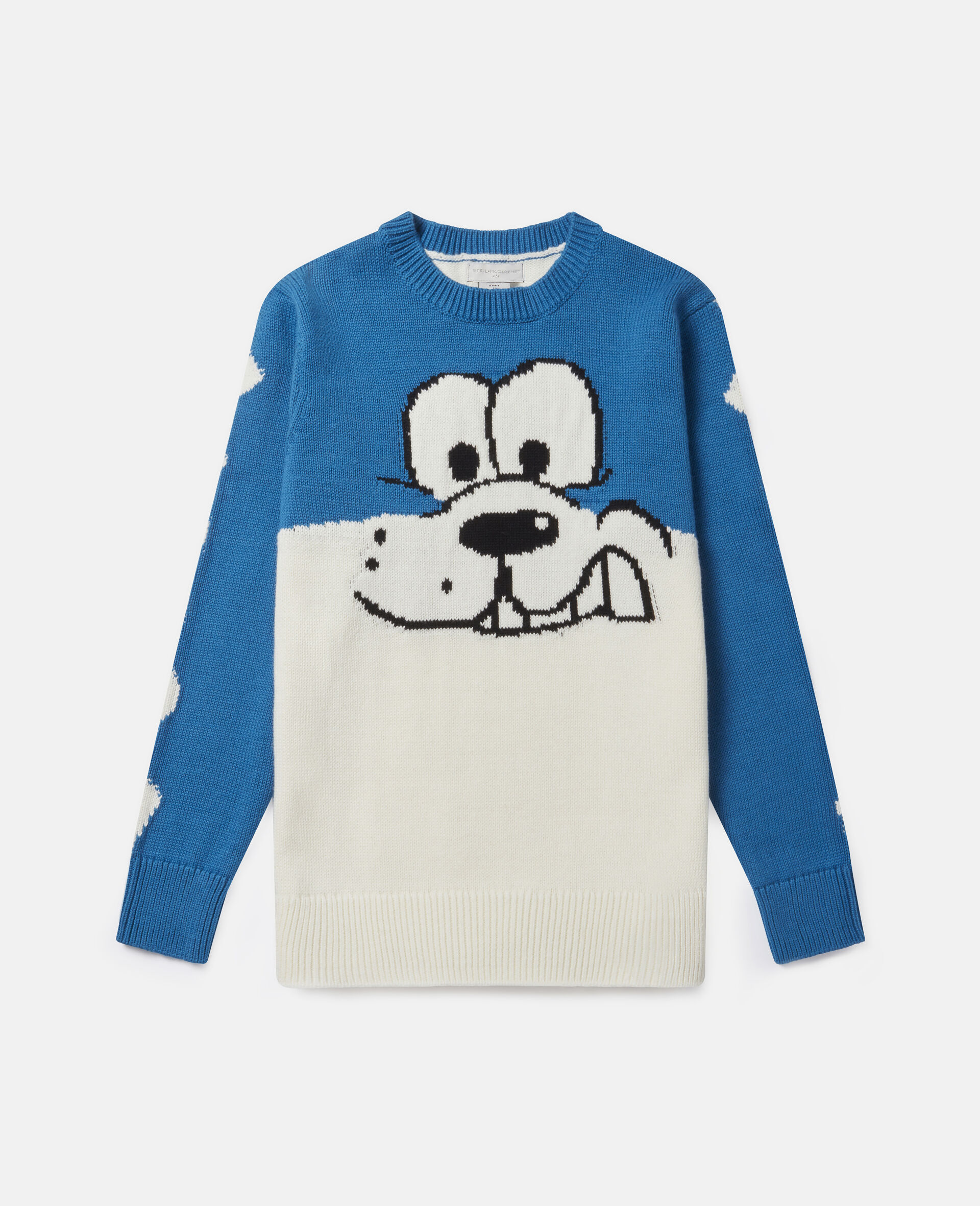 Doodle Dog Knit Intarsia Sweater-White-large image number 0