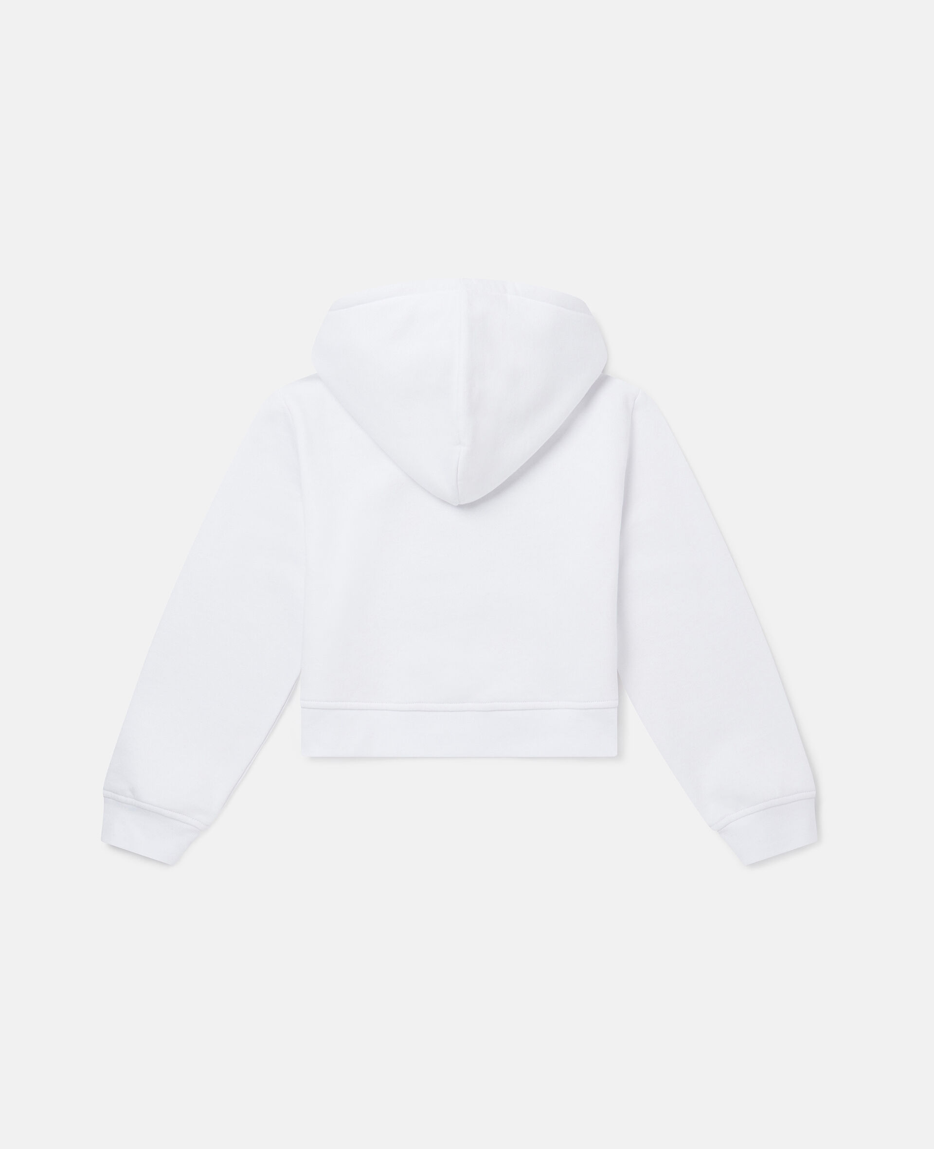 Sweat a capuche court a motif graphique Pop et logo-Blanc-large image number 2