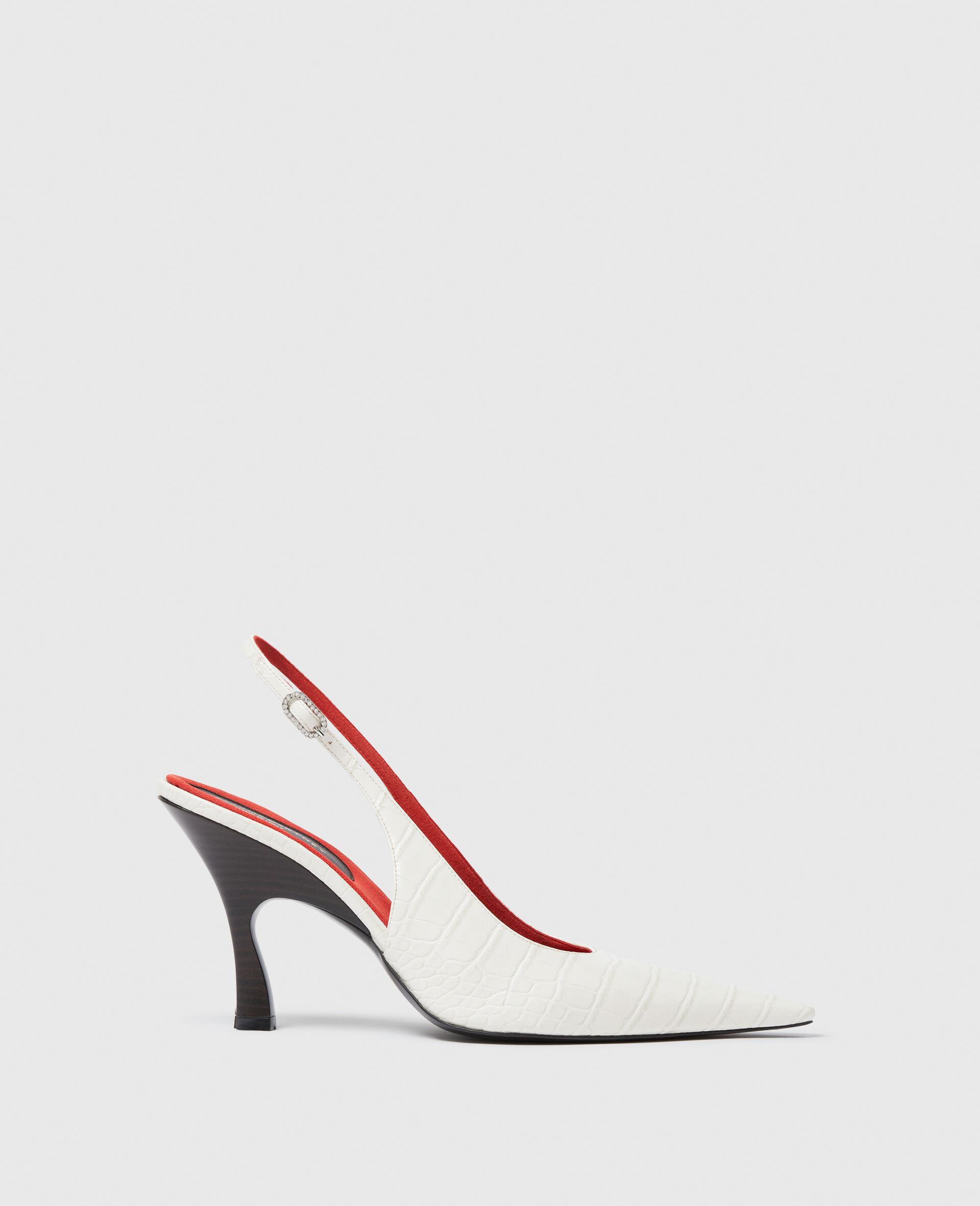 Elsa Pointed Toe Slingbacks-White-large image number 0