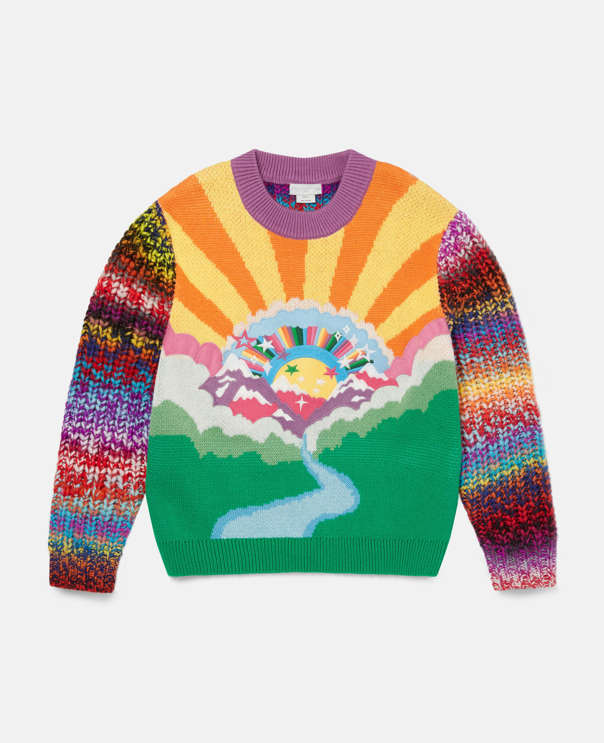 Rainbow Embroidered Knit Jumper-Multicoloured-large image number 0