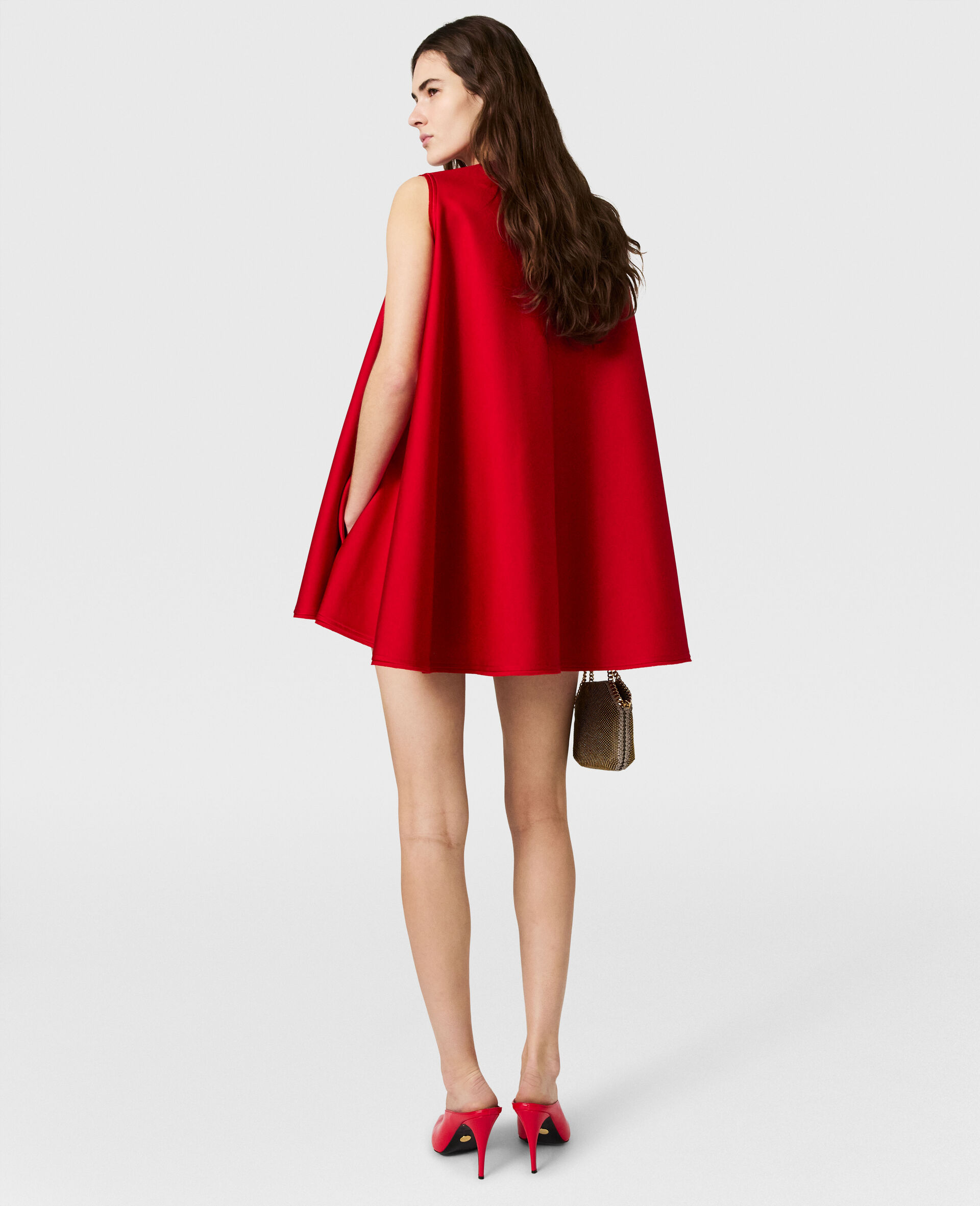 Envers Satin A-Line Mini Dress-Red-large image number 4