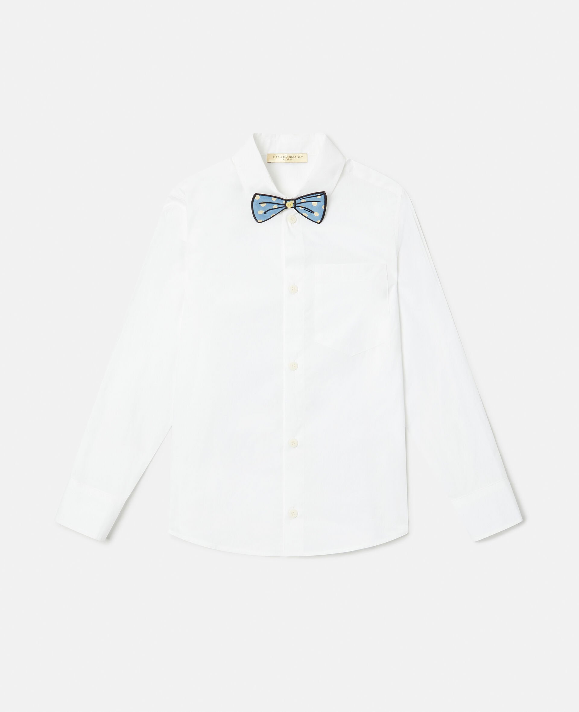 Oxford Shirt with Detachable Bow Tie-White-large Oxford Shirt with Detachable Bow Tie-White-large image number 0