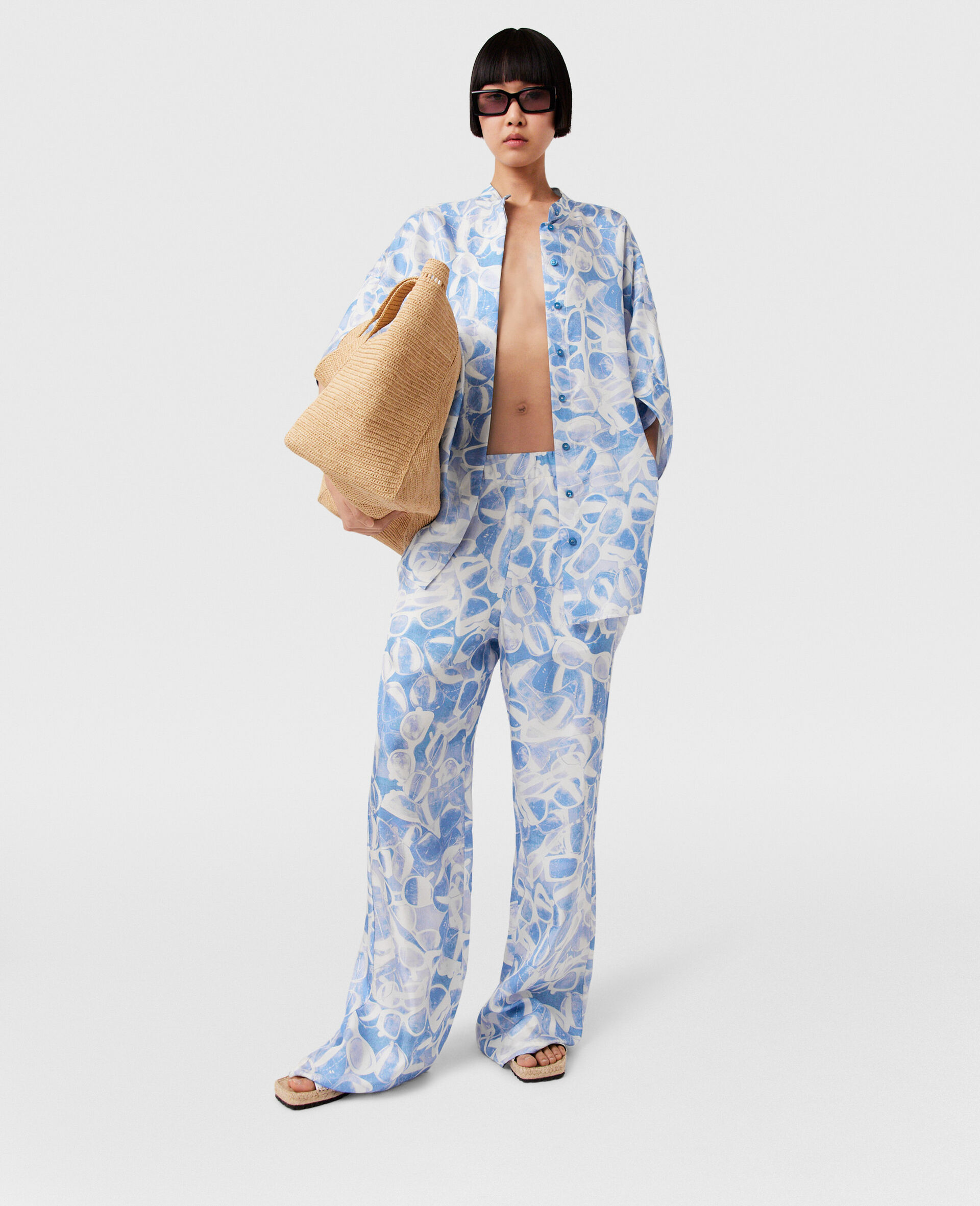 Sunglasses Print High Neck Top-Blue-large image number 5