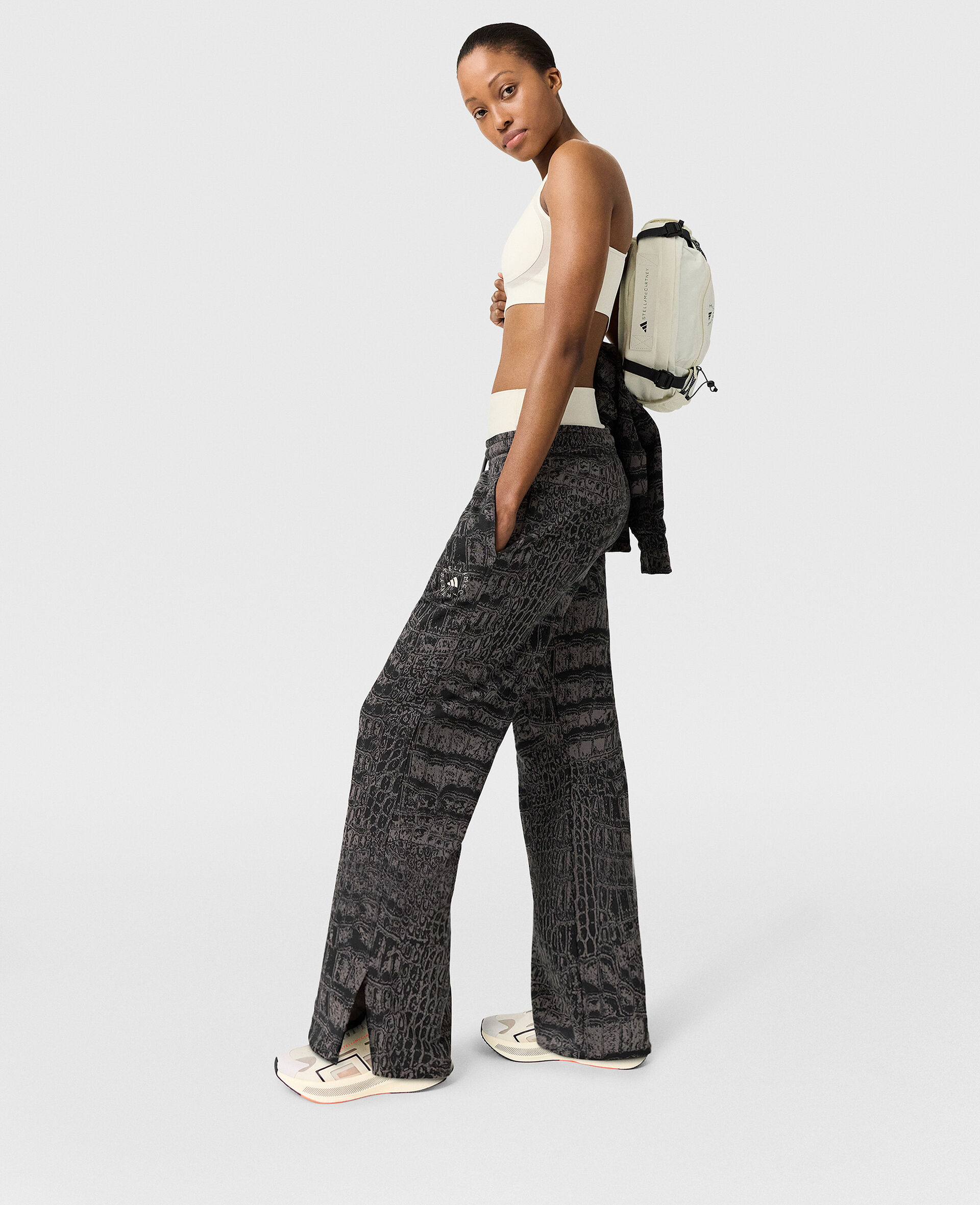 Logo Graphic Print Straight-Leg Joggers-Black-large image number 2