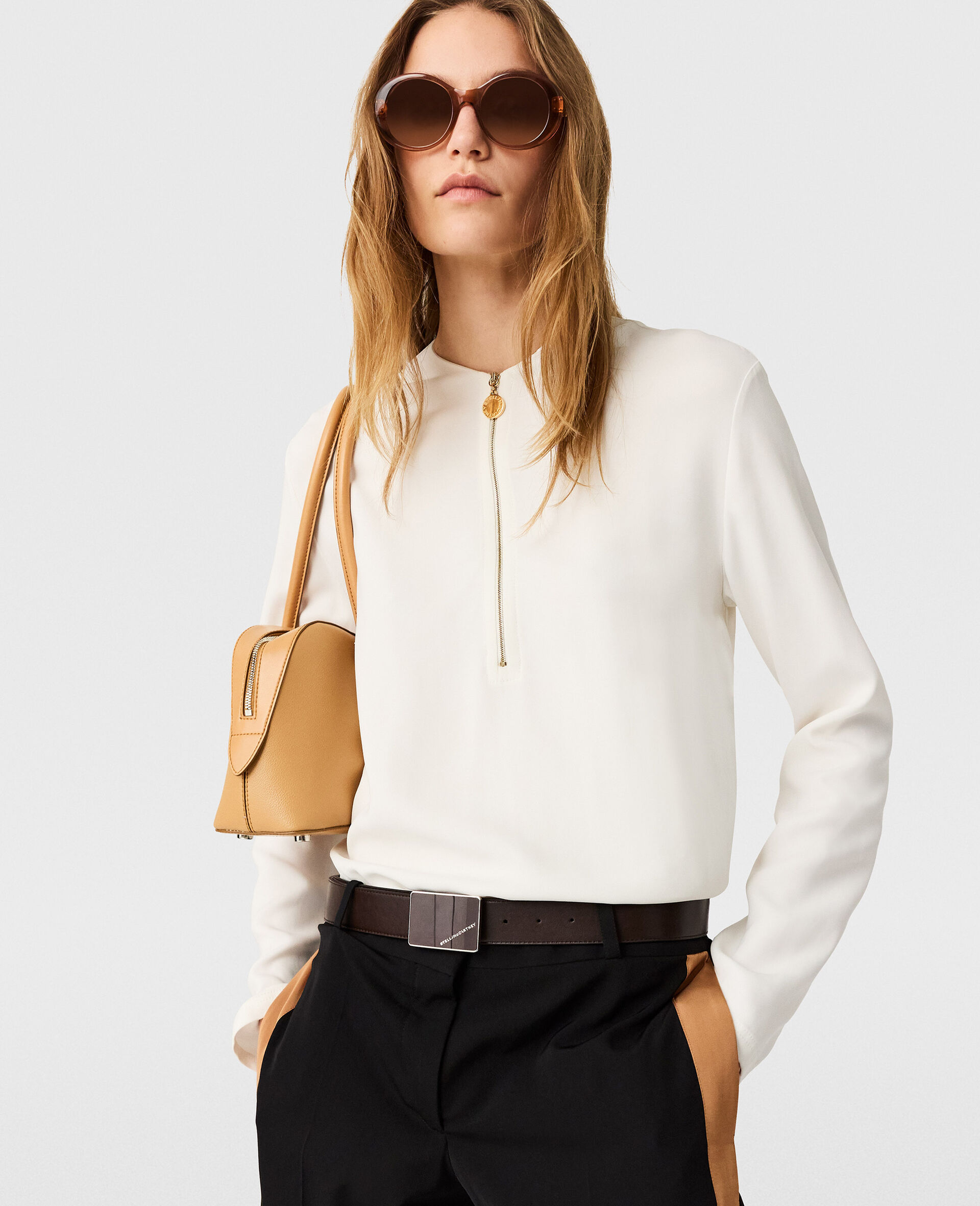 Chemisier zipp&eacute; double fente Arlesa-Blanc-medium