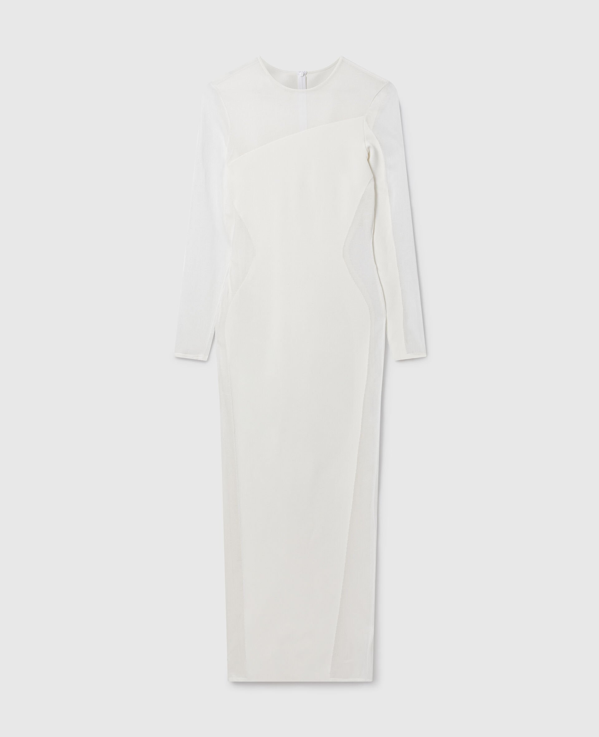 Miracle Long-Sleeve Compact-Knit Dress-White-medium