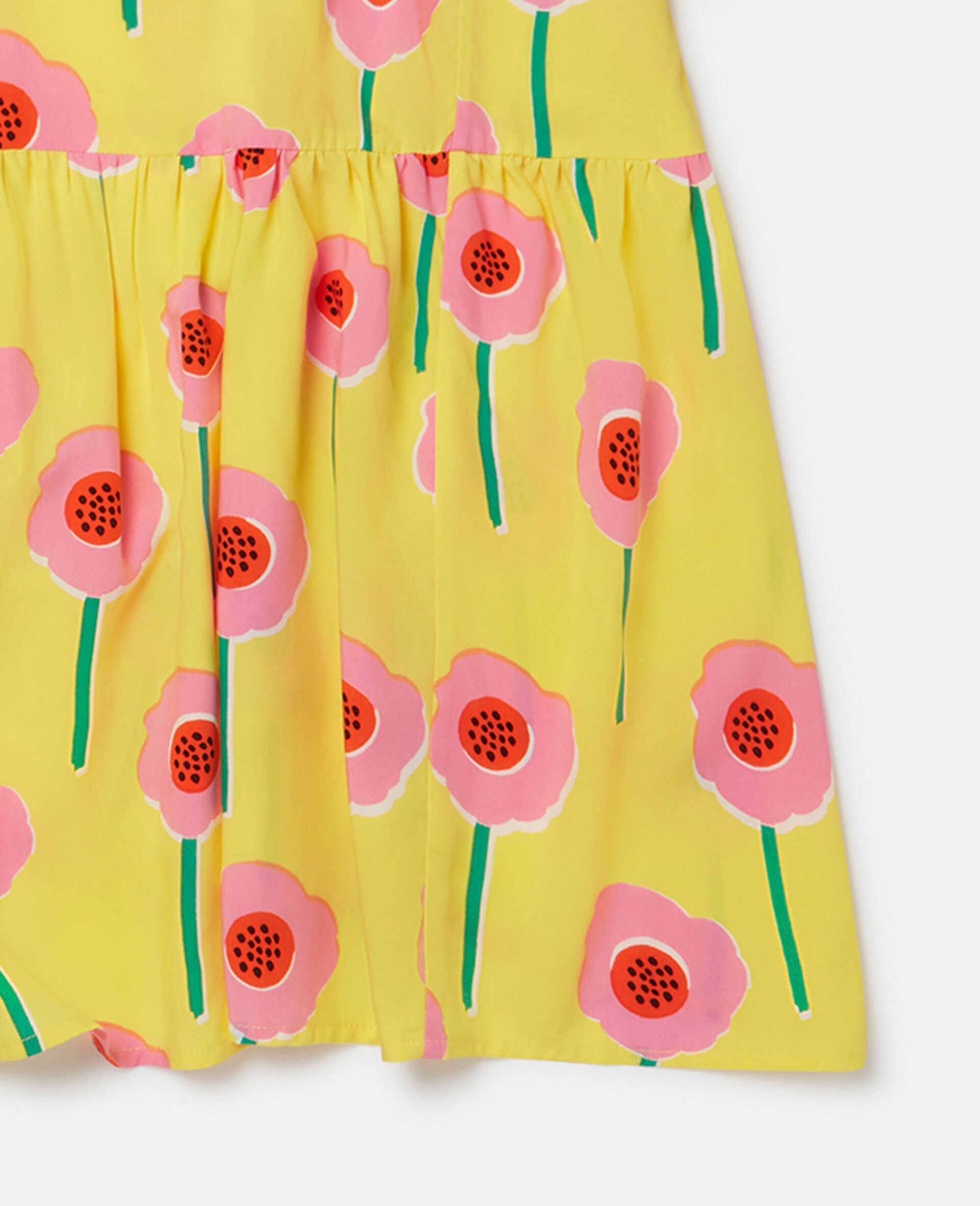 Flower Print Frill Trim Dress-Multicolour-large image number 3