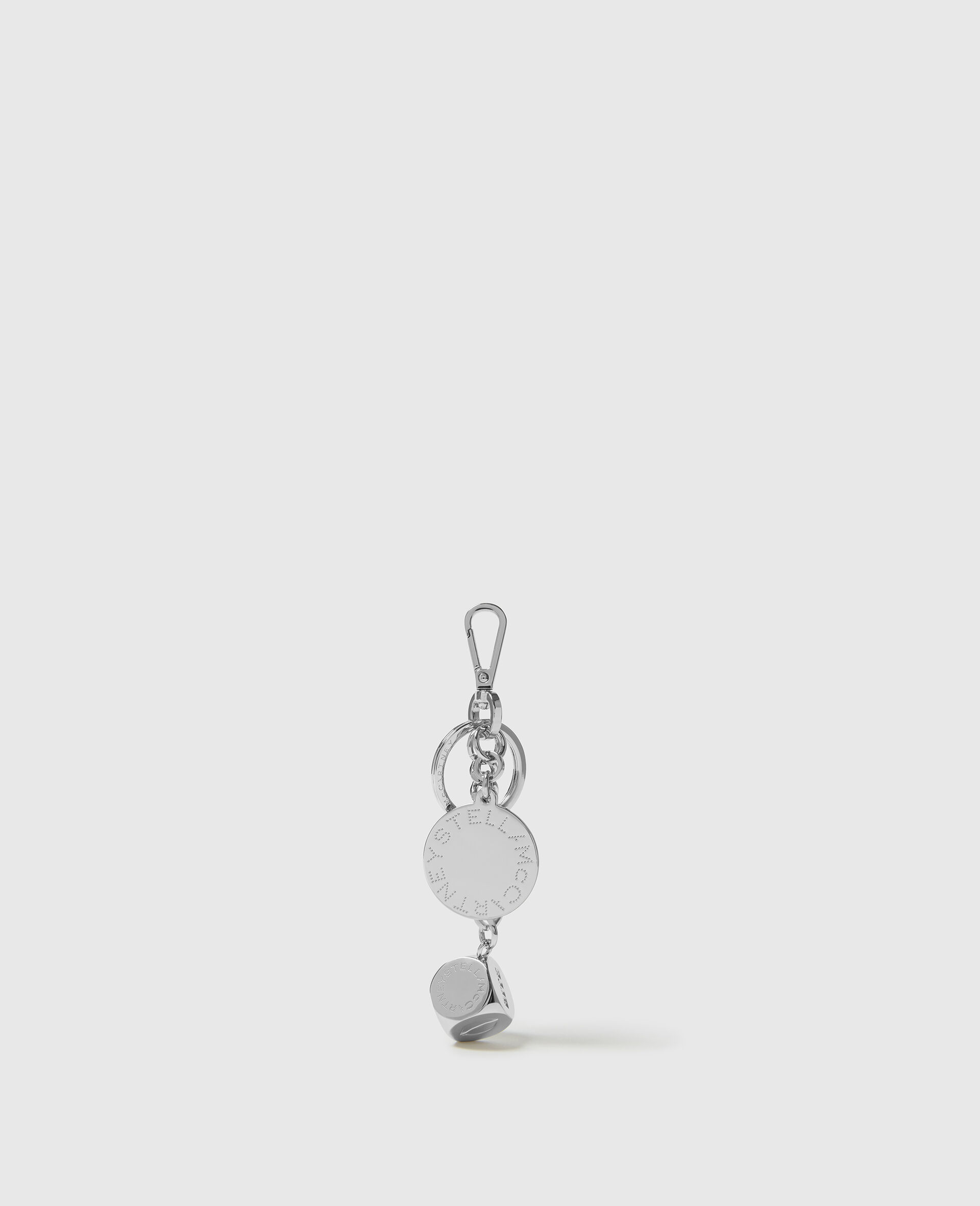 Dice Charm Keyring-Silver-medium