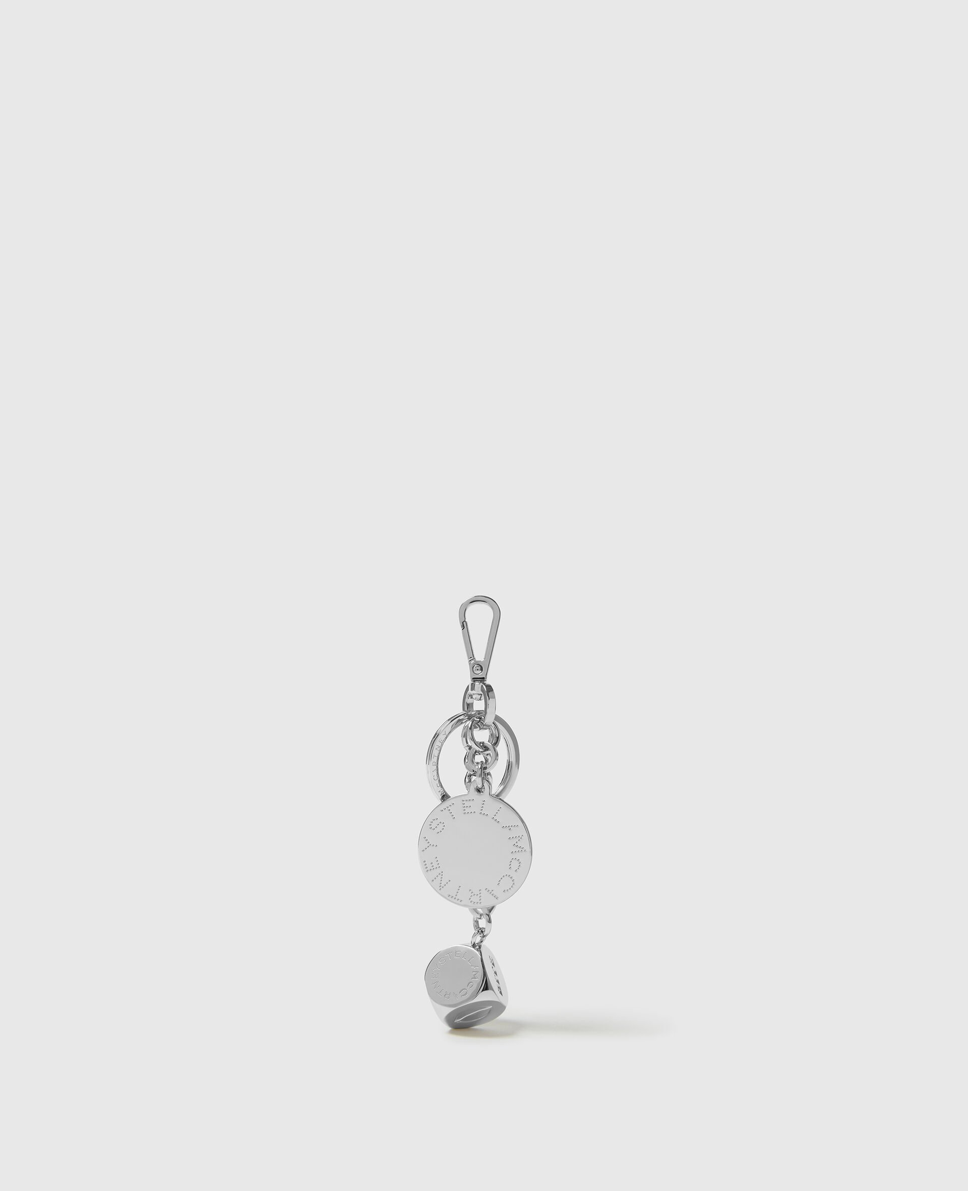 Dice Charm Keyring-Silver-medium