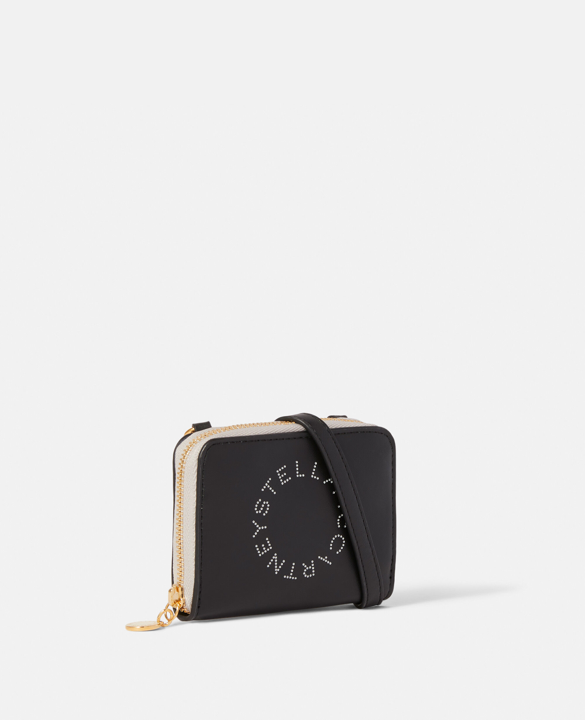 Women Black Logo Zip Strap Cardholder Stella McCartney US