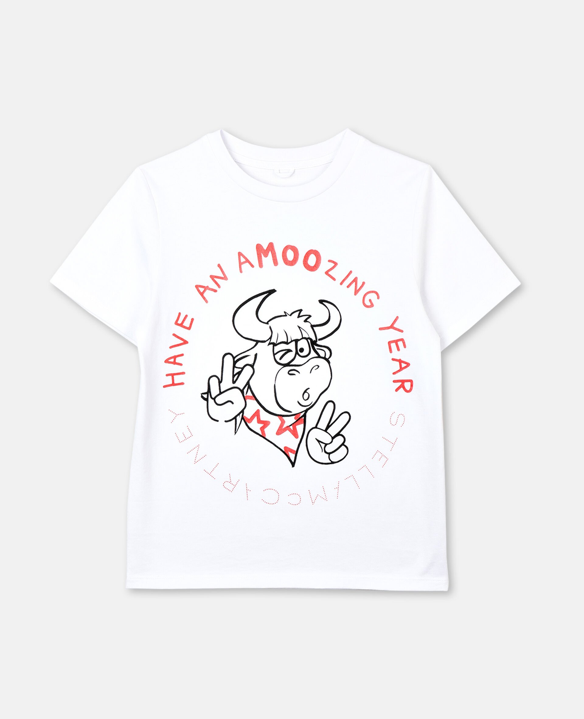 Baumwoll-T-Shirt mit Chinesisches-Neujahr-Print -Weiß-large