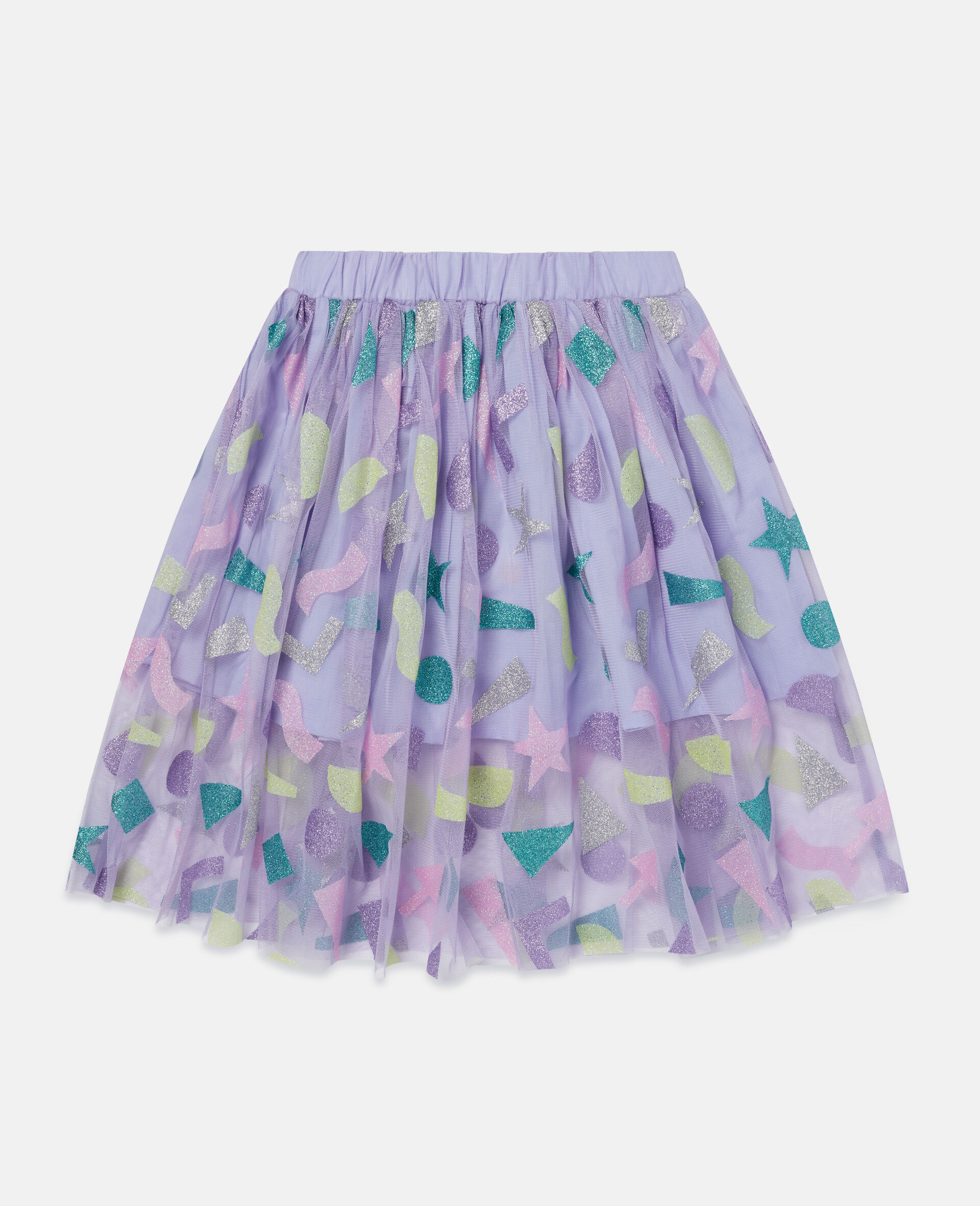 Glitter Patch Tulle Skirt-Purple-large