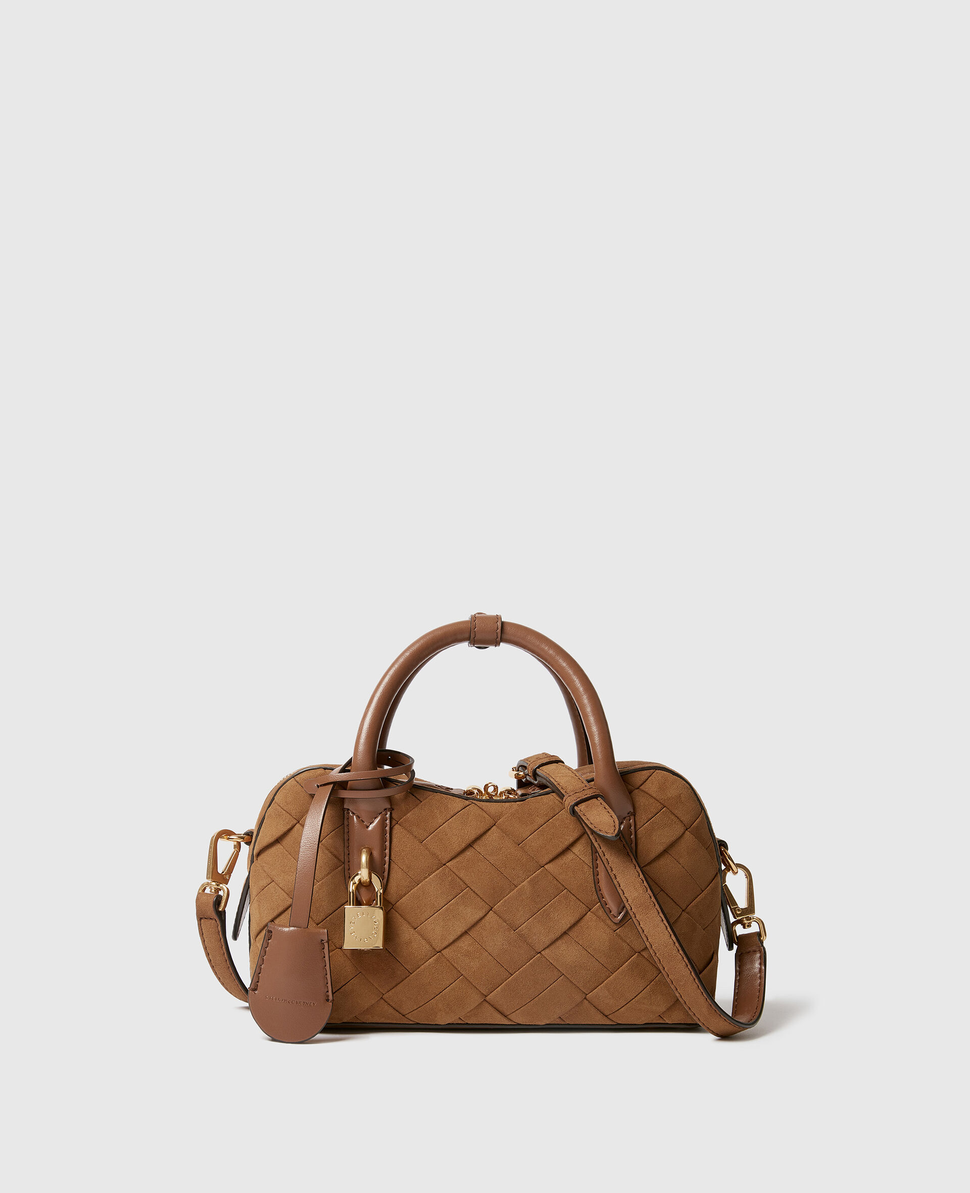 Ryder Woven Suede-Effect Crossbody Bag-Brown-medium