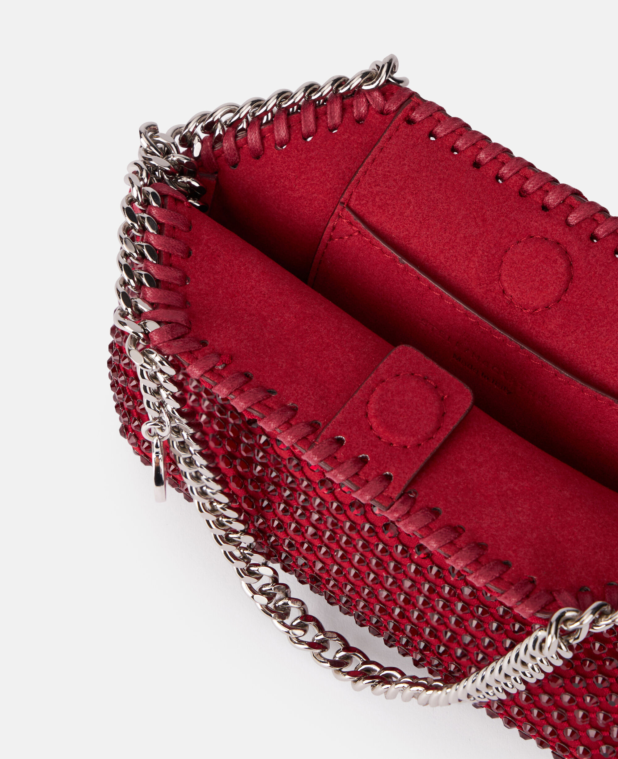 Women Ruby red Falabella Tiny Crystal Tote Bag Stella McCartney US