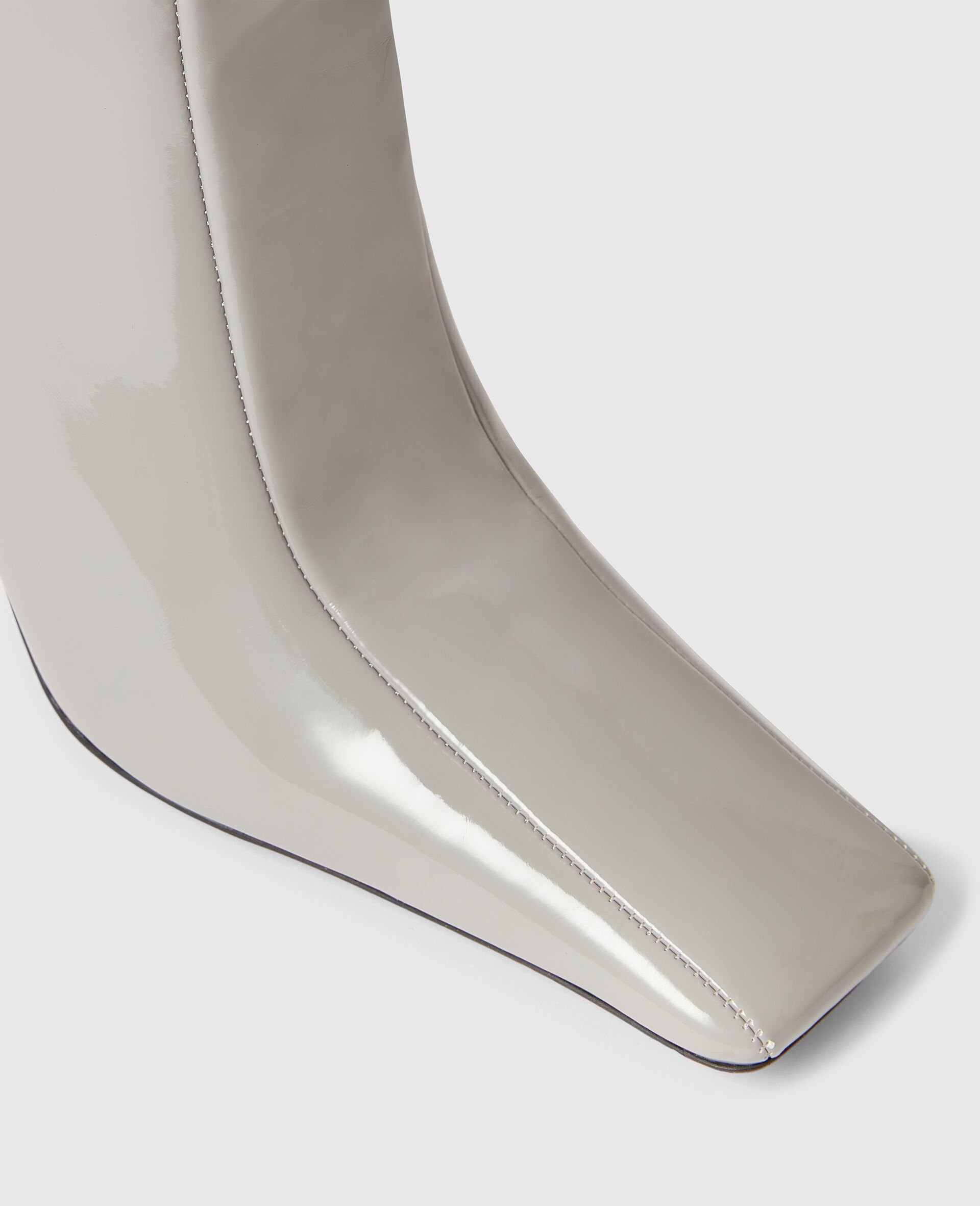 스퀘어 토 페이턴트 싸이하이 스틸레토 부츠-그레이-large image number 3