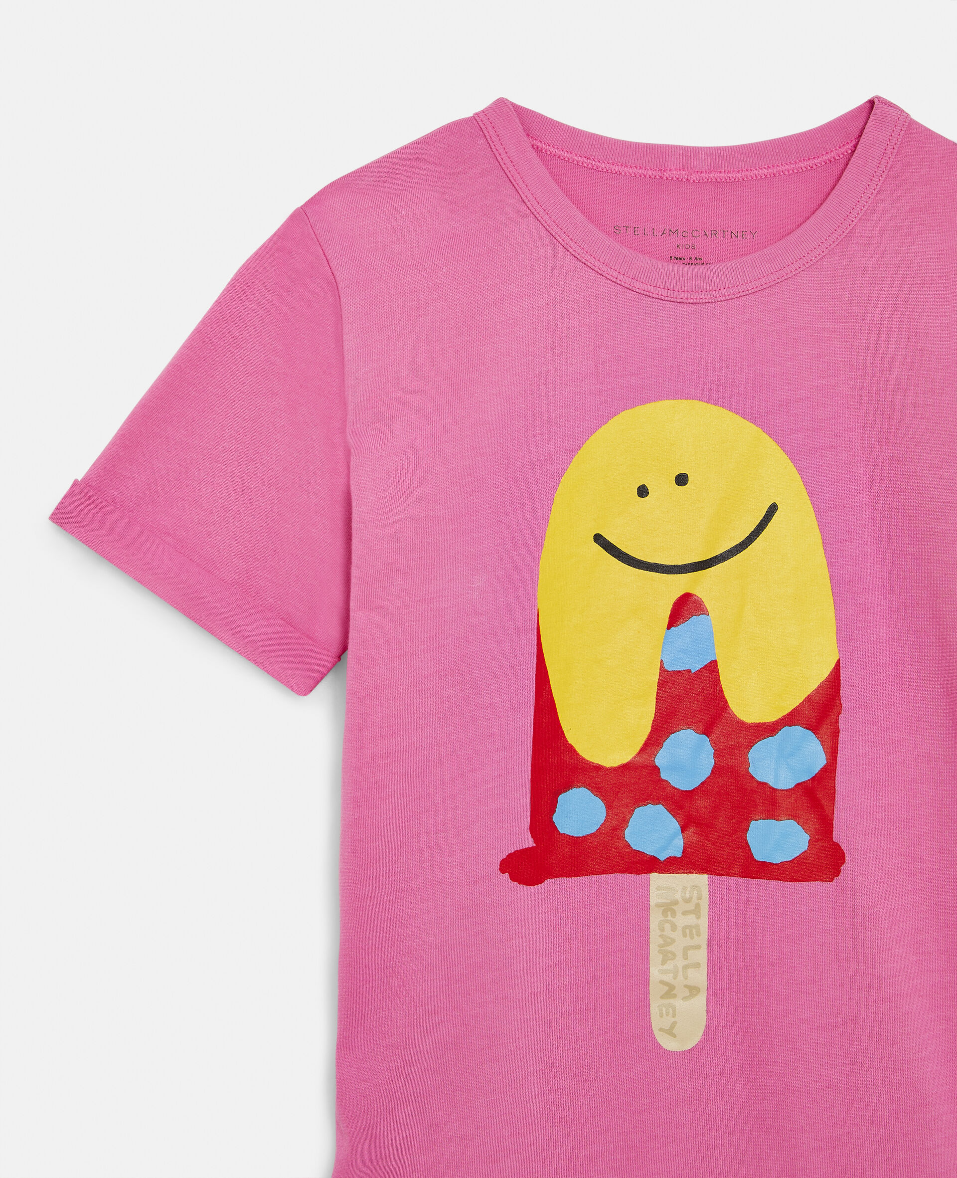 Ice Lolly Print Cotton T-Shirt-Pink-large image number 1