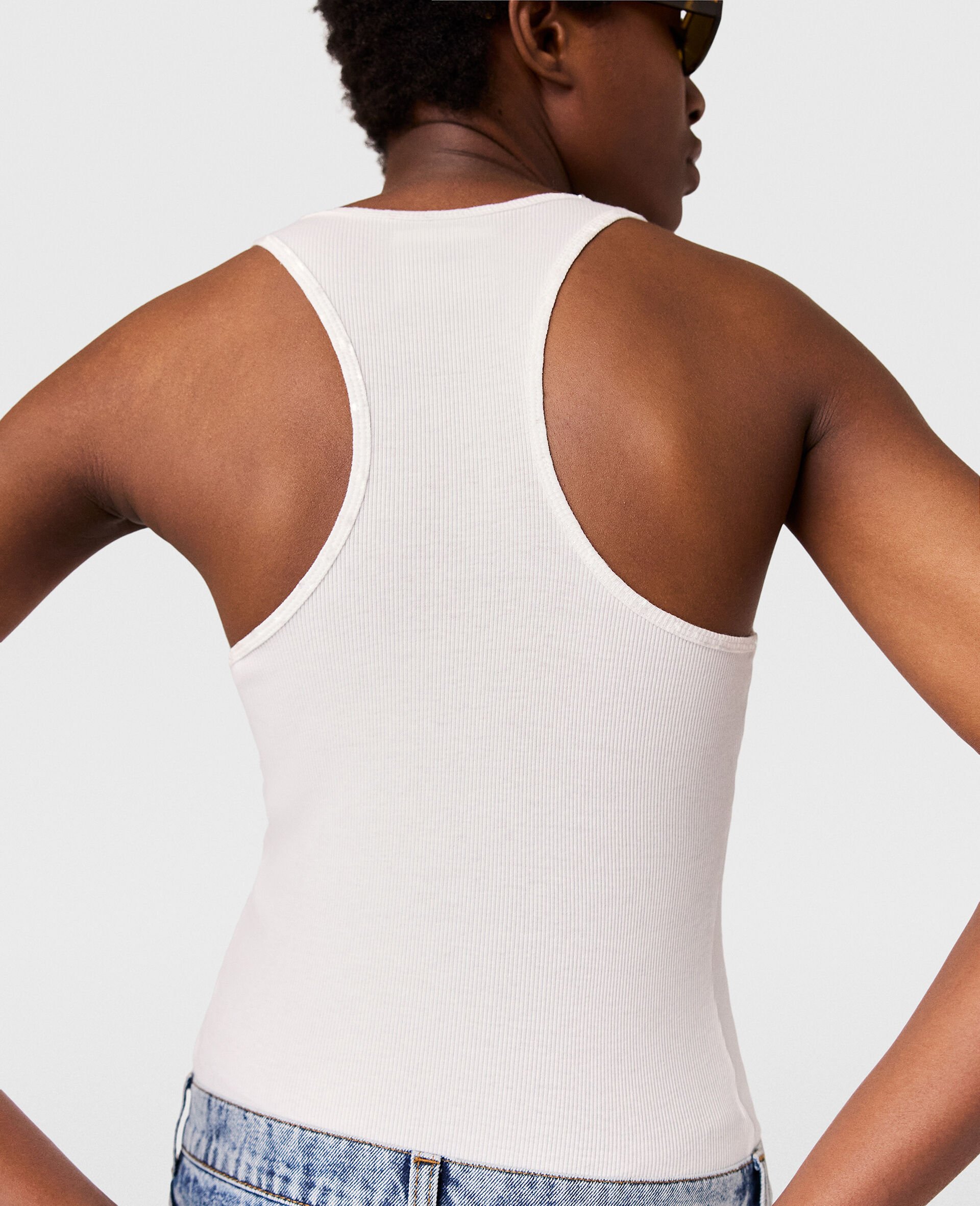 Mother Studded Tank Top-White-large image number 4