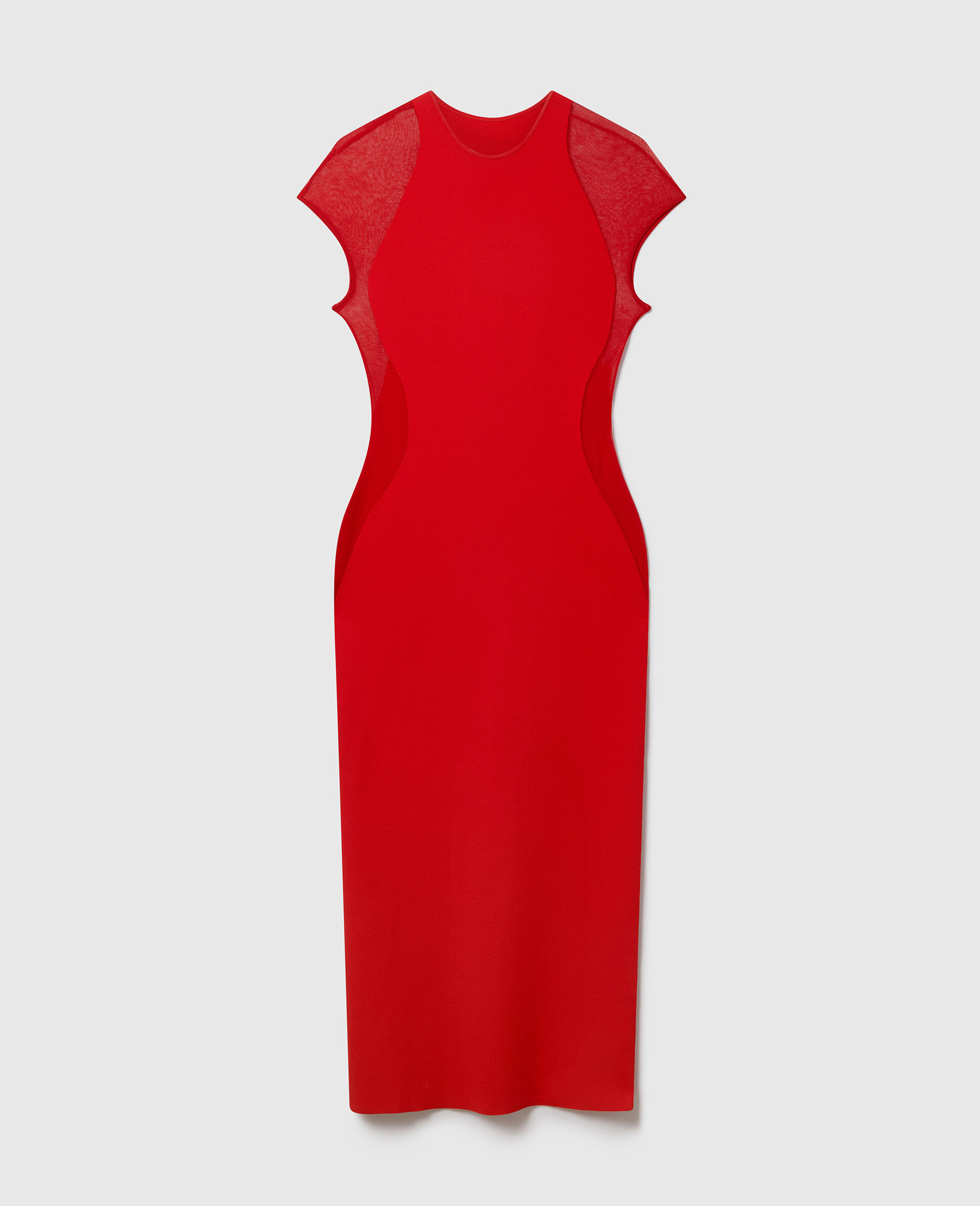 Miracle Short-Sleeve Compact-Knit Dress-Red-medium