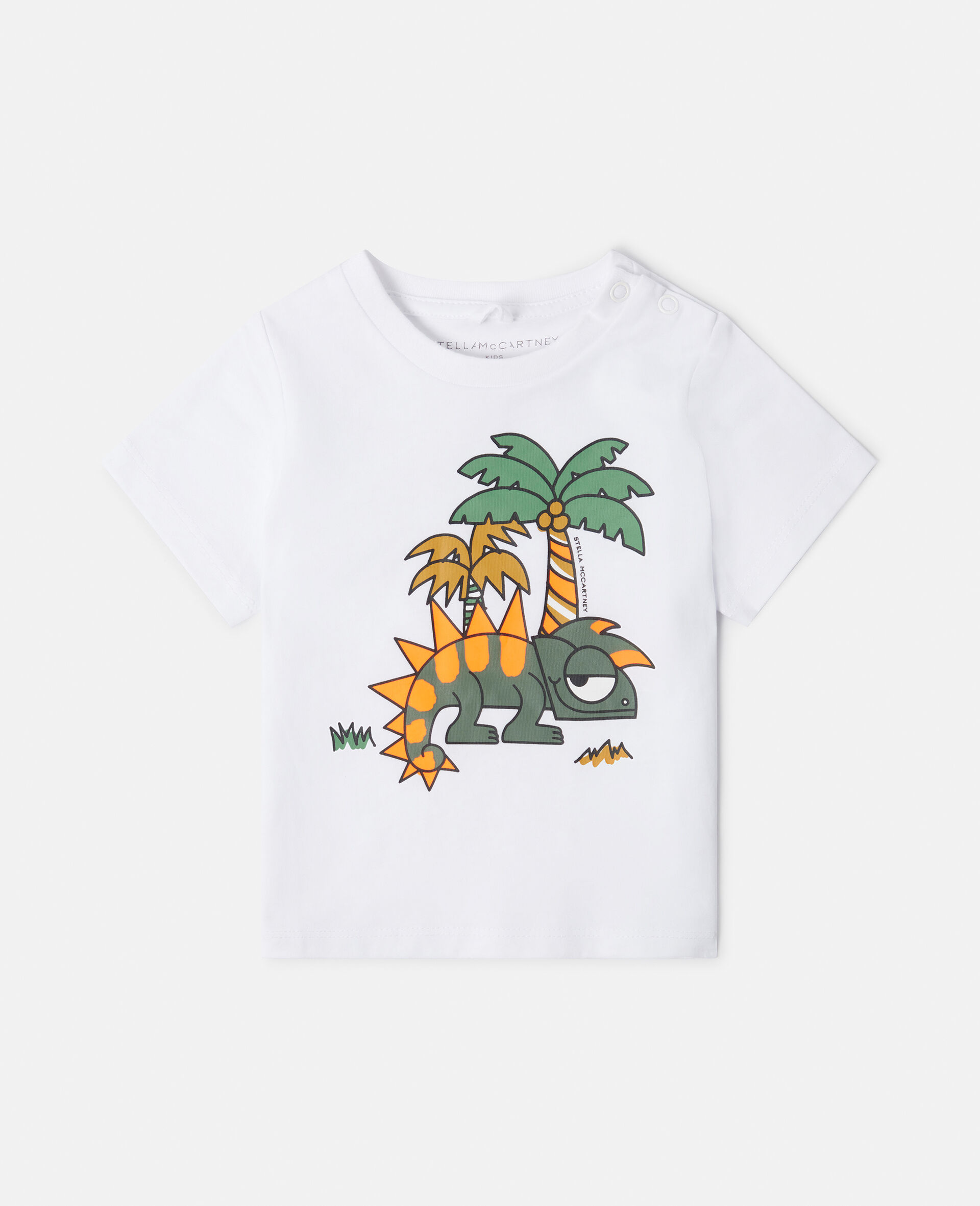 Gecko Motif T-Shirt-White-large image number 0