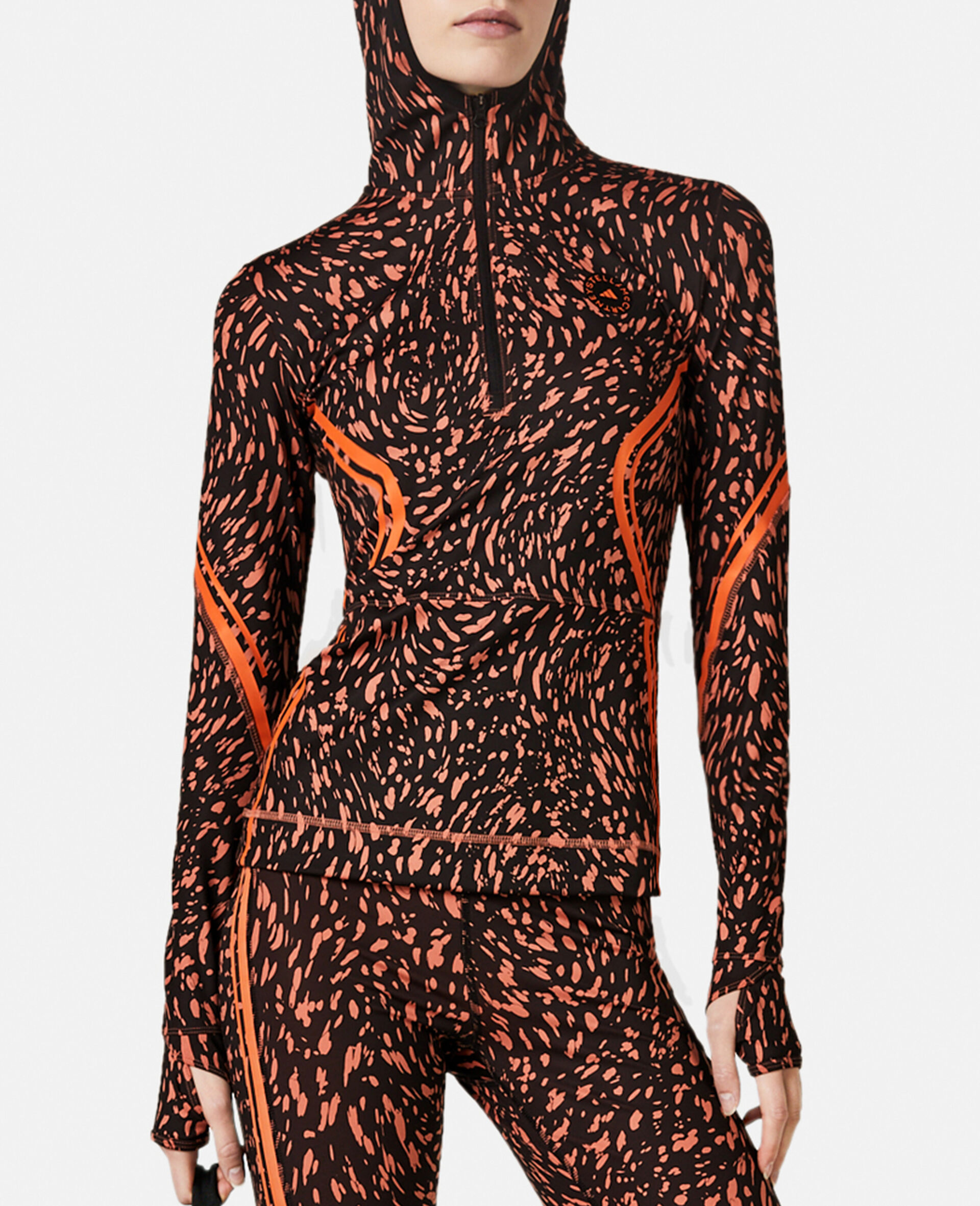 TruePace Sea Spray Print Hooded Half Zip Top-Black-large image number 3