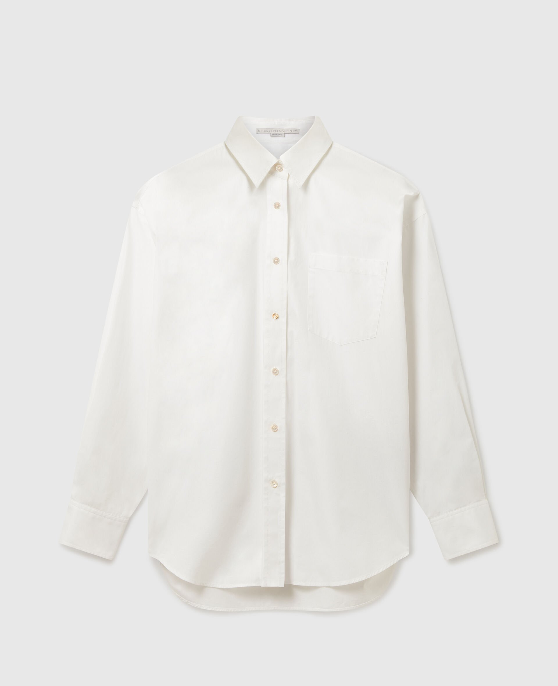 Chemise boyfriend en coton regenerant-Blanc-large image number 0
