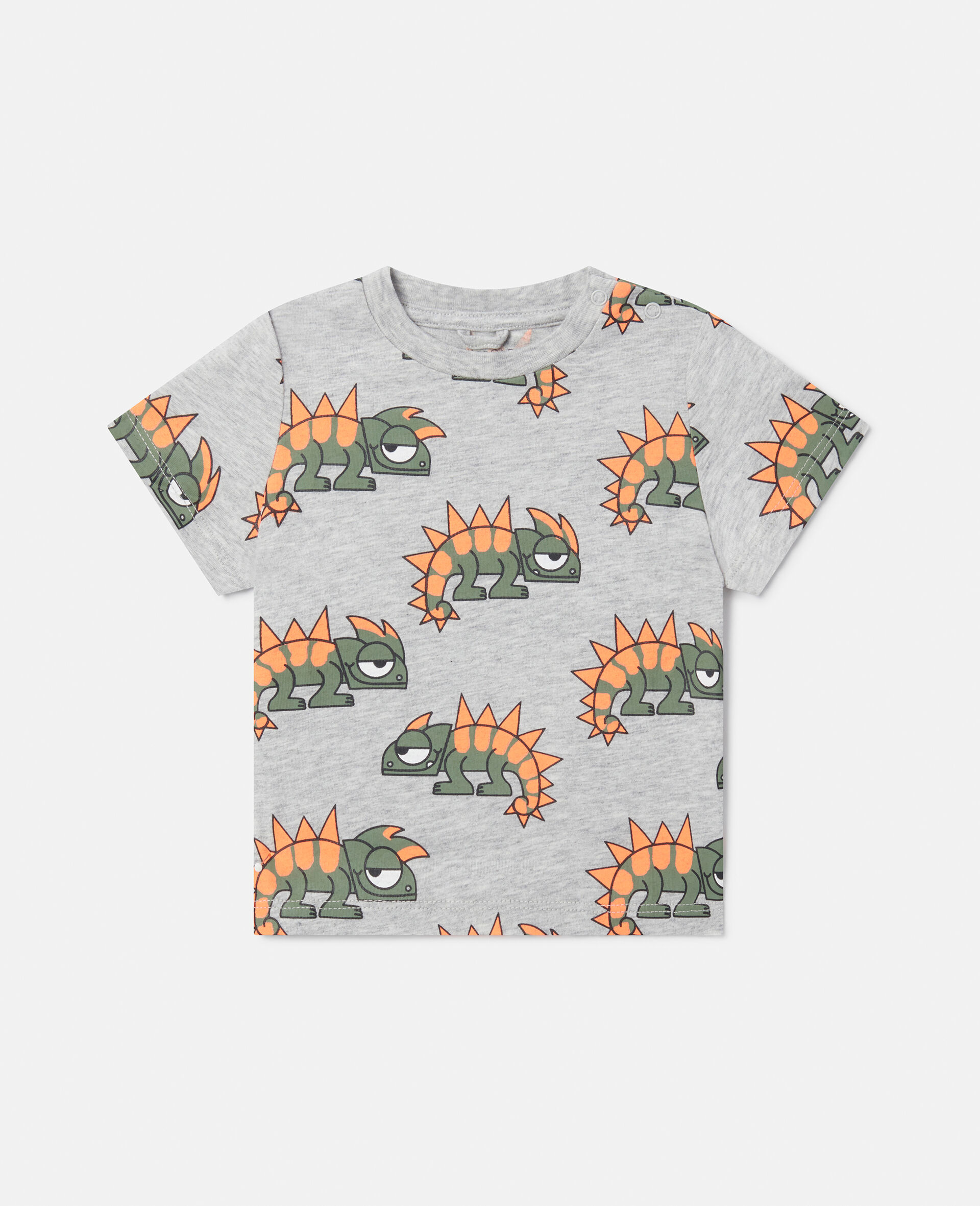 Gecko Print T-Shirt-Grey-large image number 0