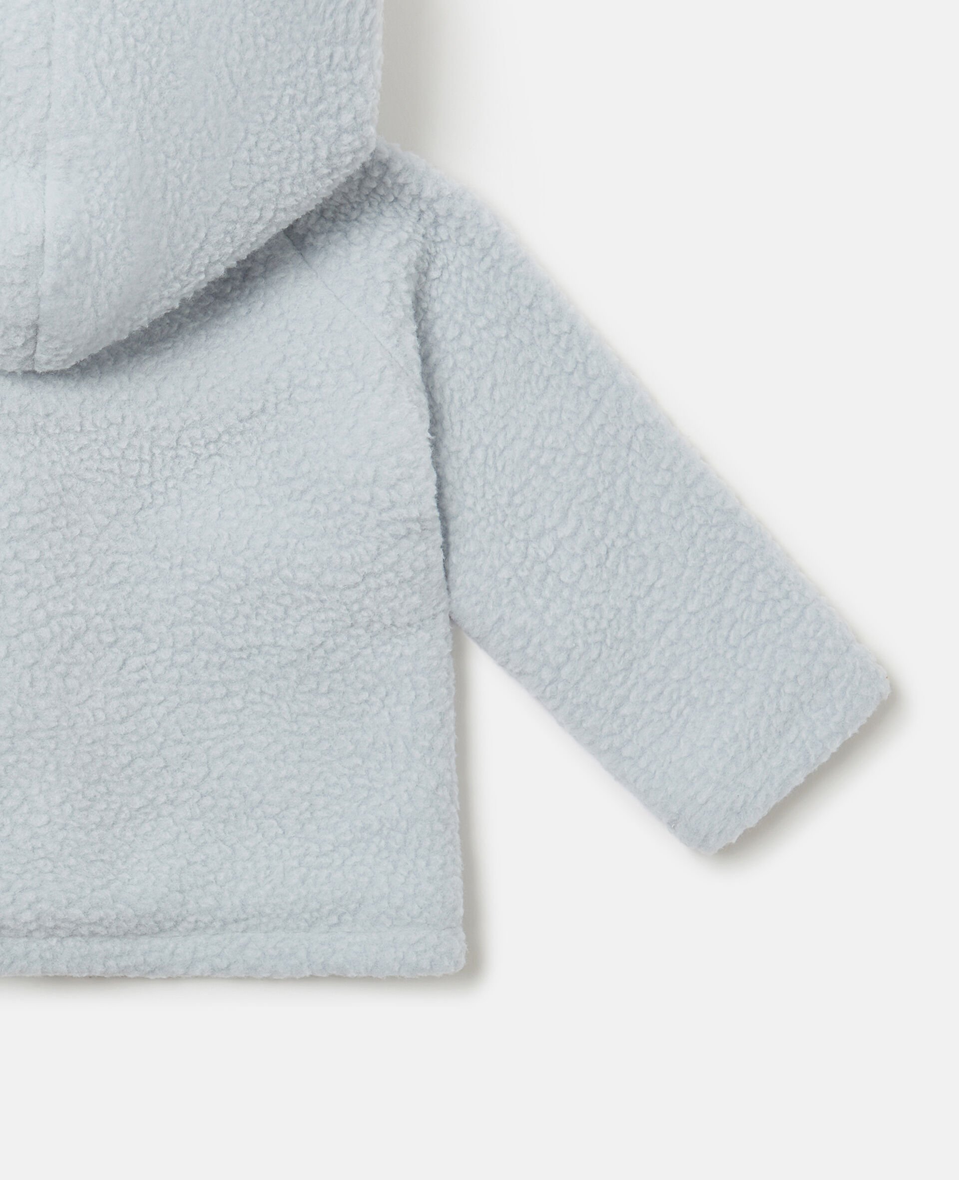 蓬松连帽泰迪绒外套-蓝色-large image number 3