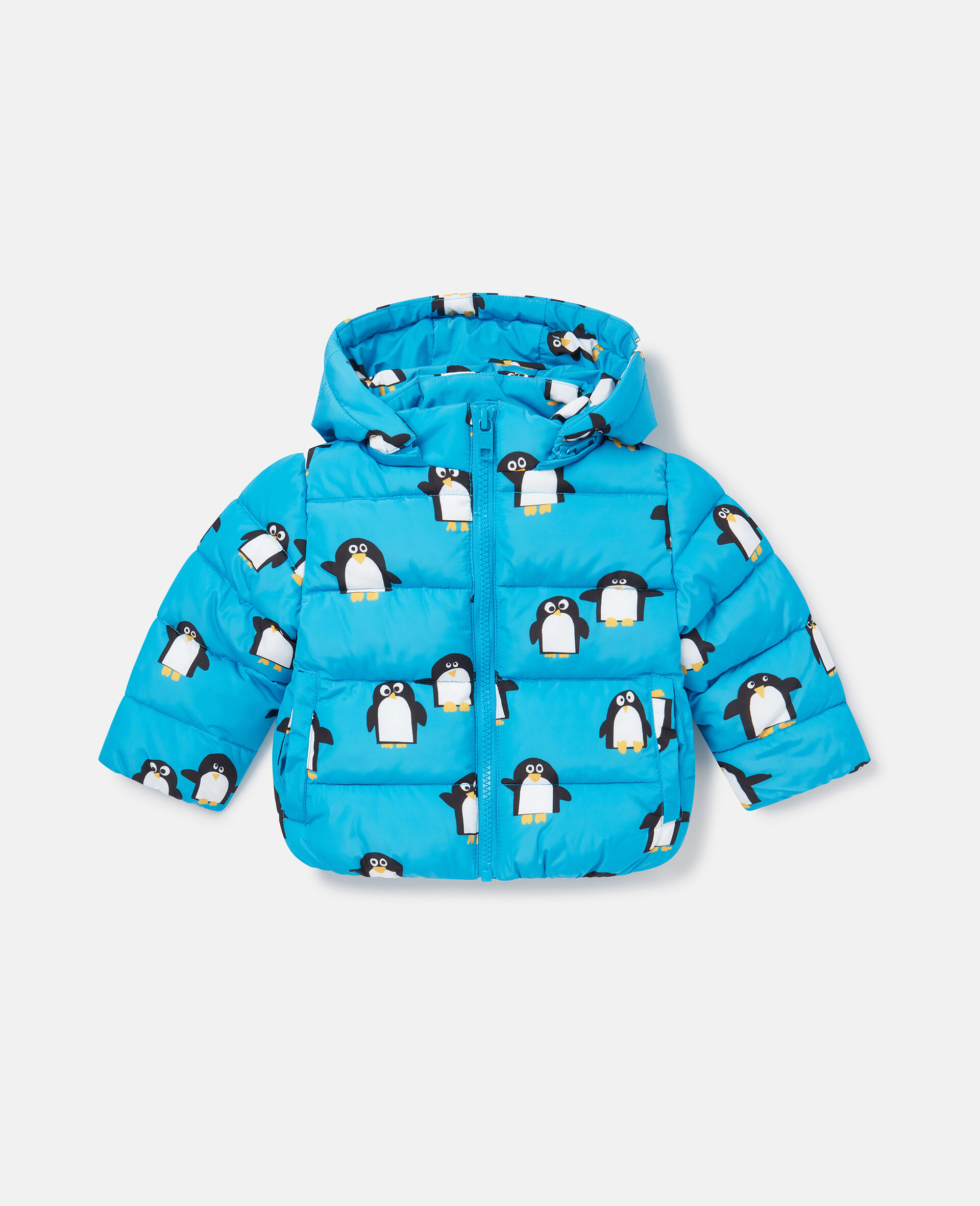 Women Blue Penguin Print Puffer Coat | Stella McCartney GB