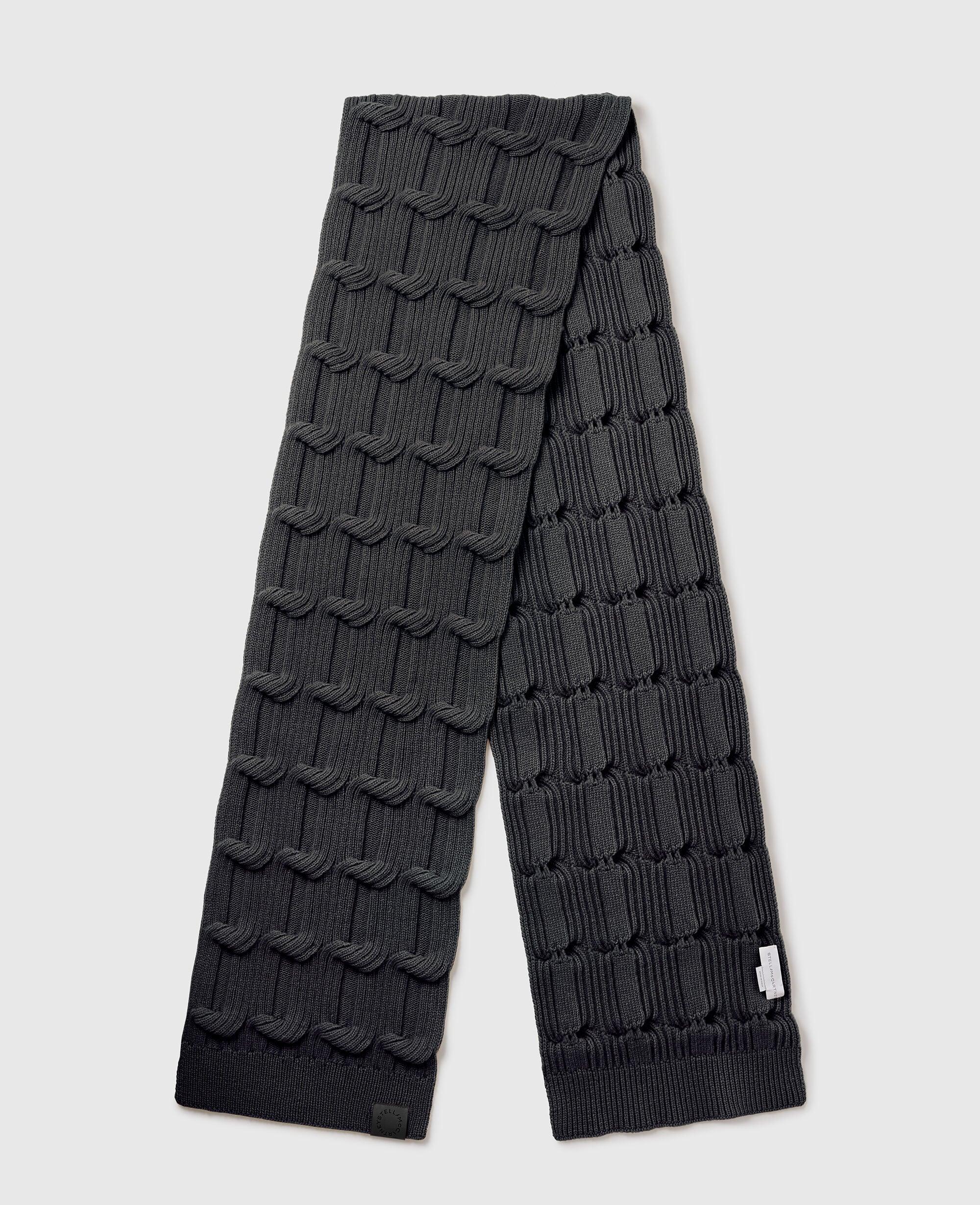 Women Dark grey melange Falabella Cable-Knit Scarf | Stella