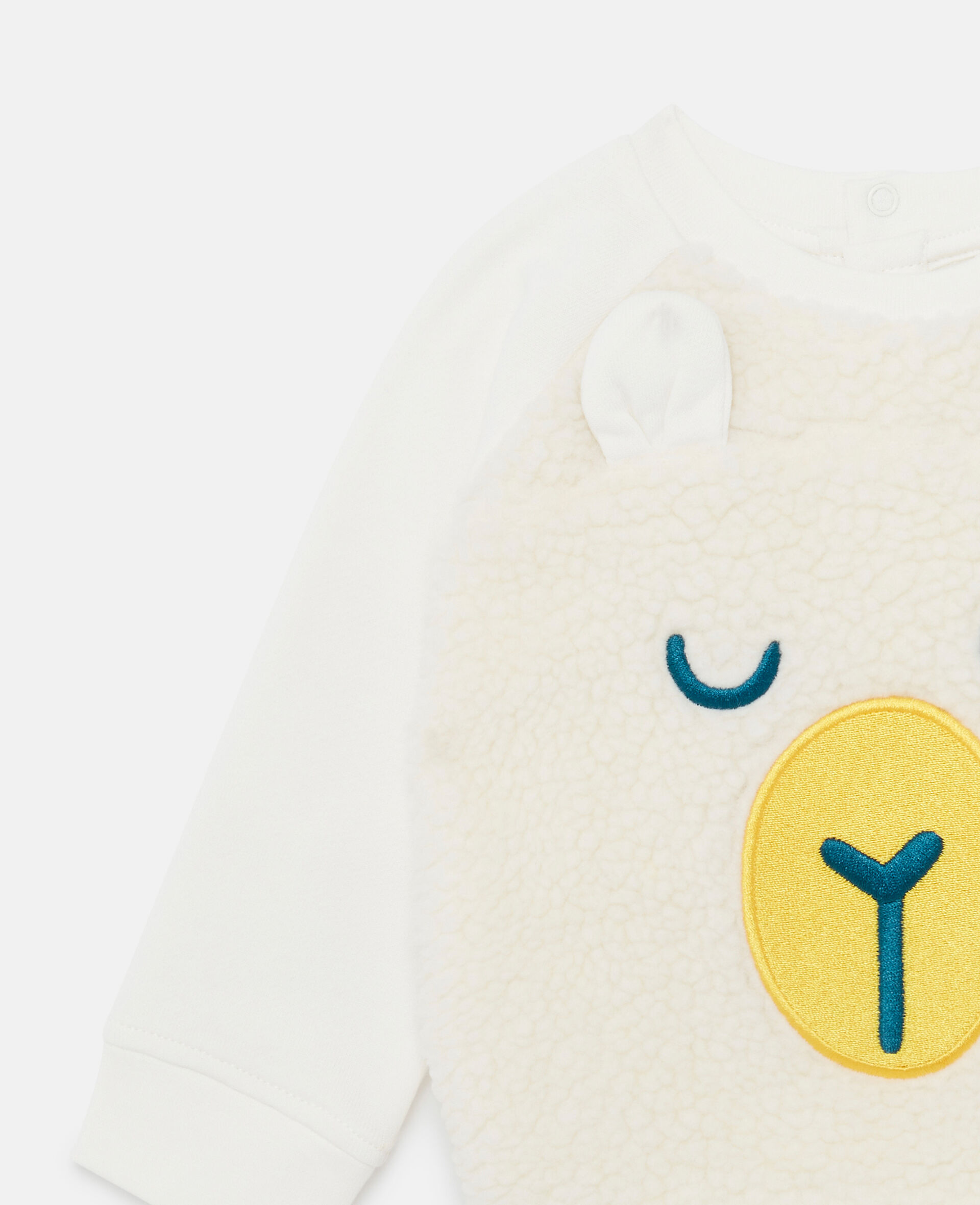Sheep Appliqué Round-neck Sweatshirt  -White-large Sheep Appliqué Round-neck Sweatshirt  -White-large image number 1