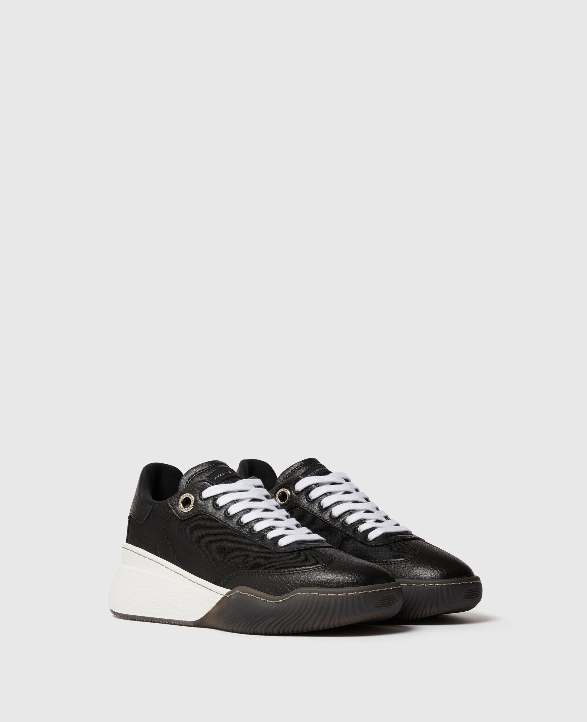 Loop Panelled Trainers-Black-medium