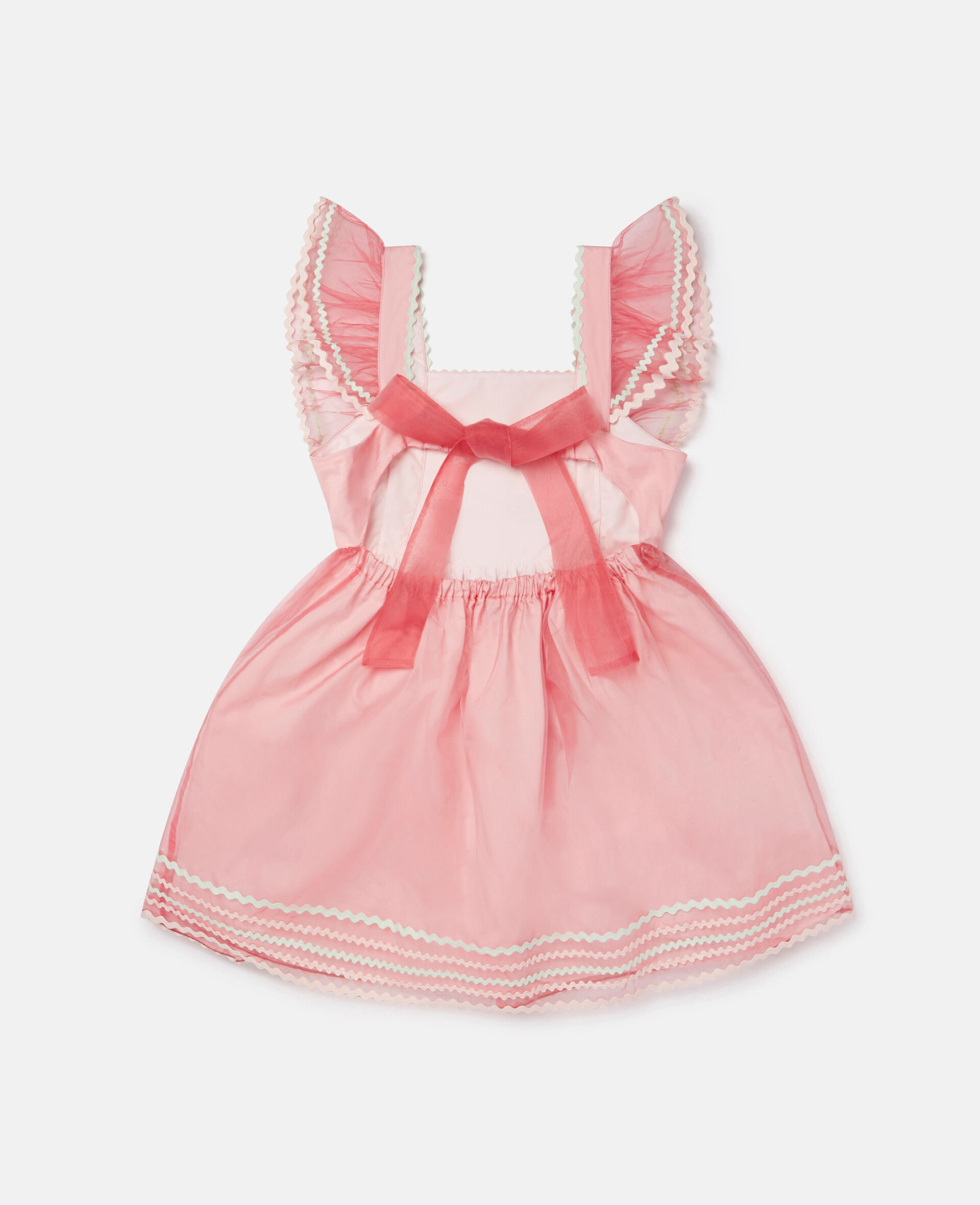Scalloped Embroidery Organza Dress-Pink-large image number 2